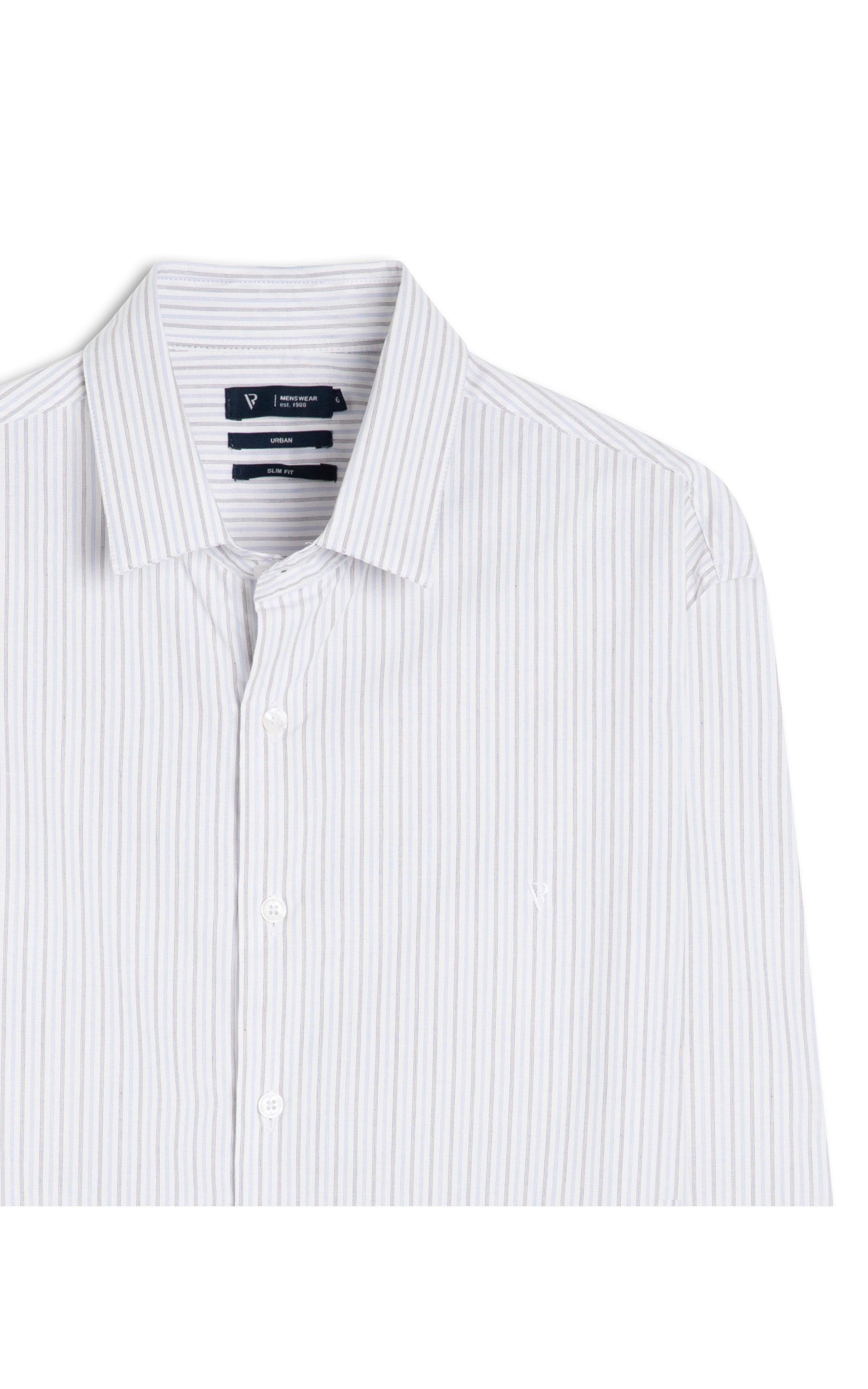 Camisa Cotton Listras Multi Cores Branco