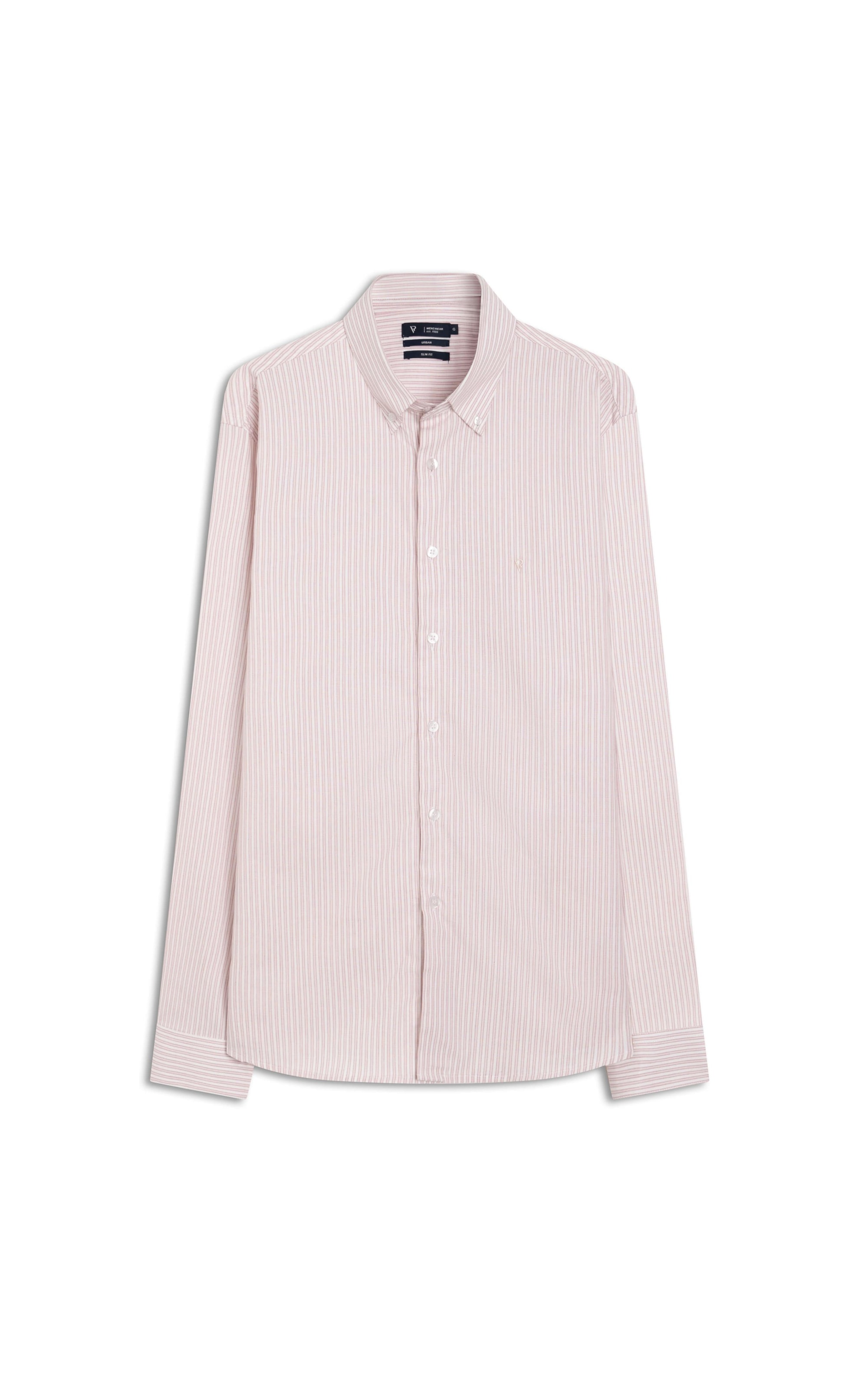 Camisa Cotton Medium Stripes Rosa Velho