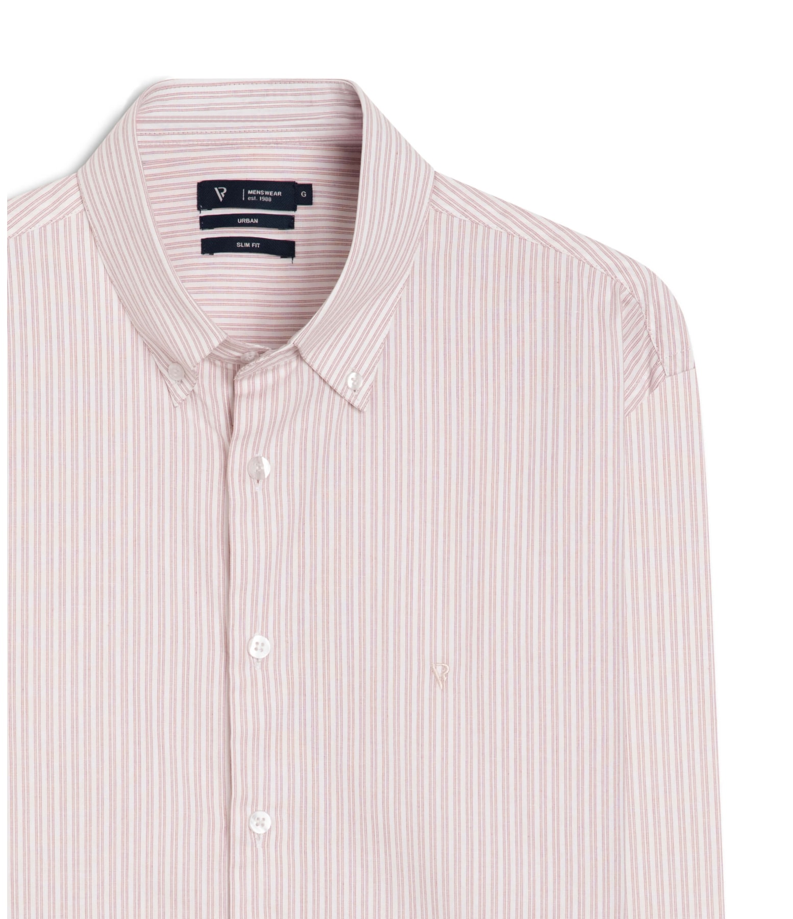 Camisa Cotton Medium Stripes Rosa Velho