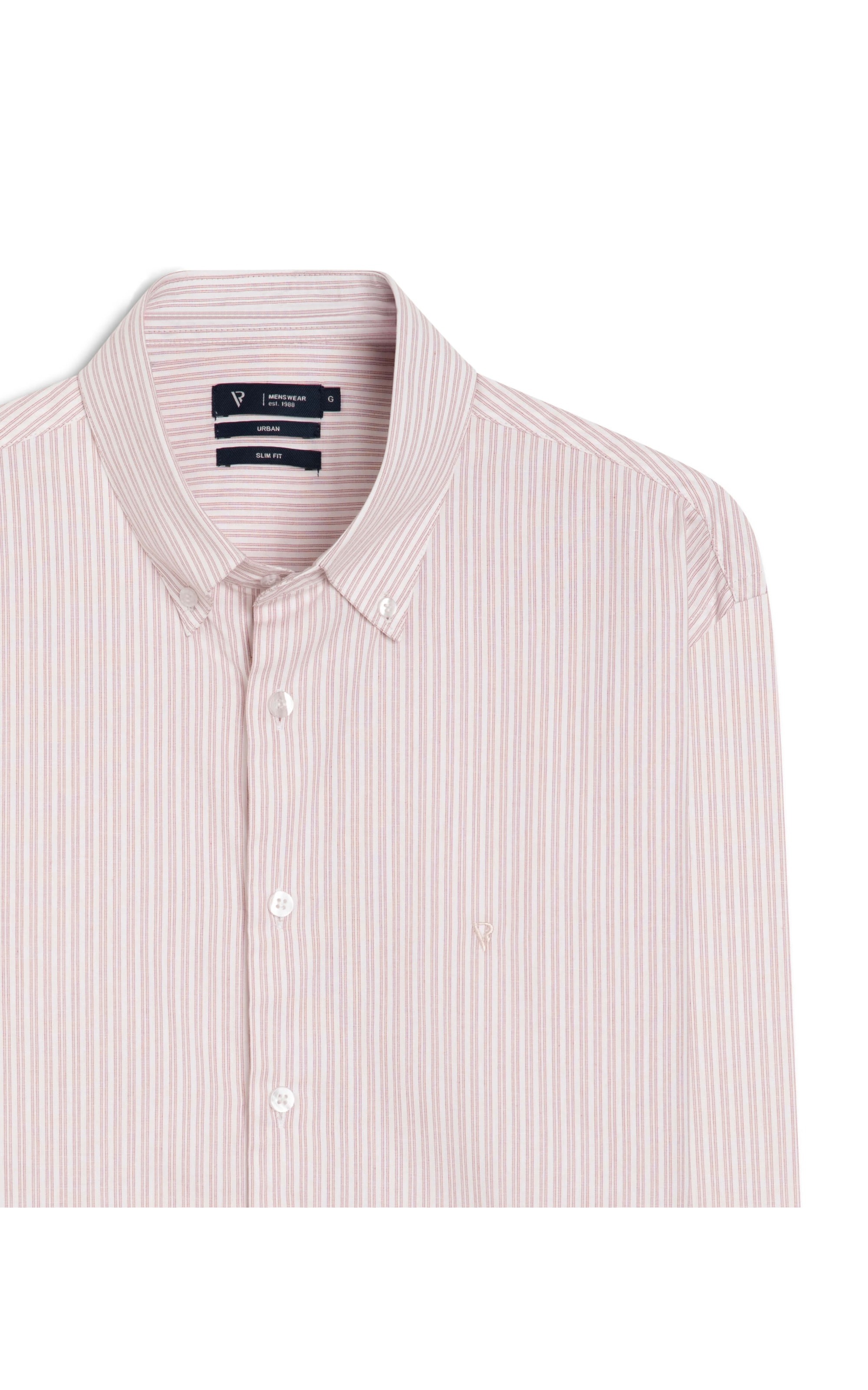 Camisa Cotton Medium Stripes Rosa Velho