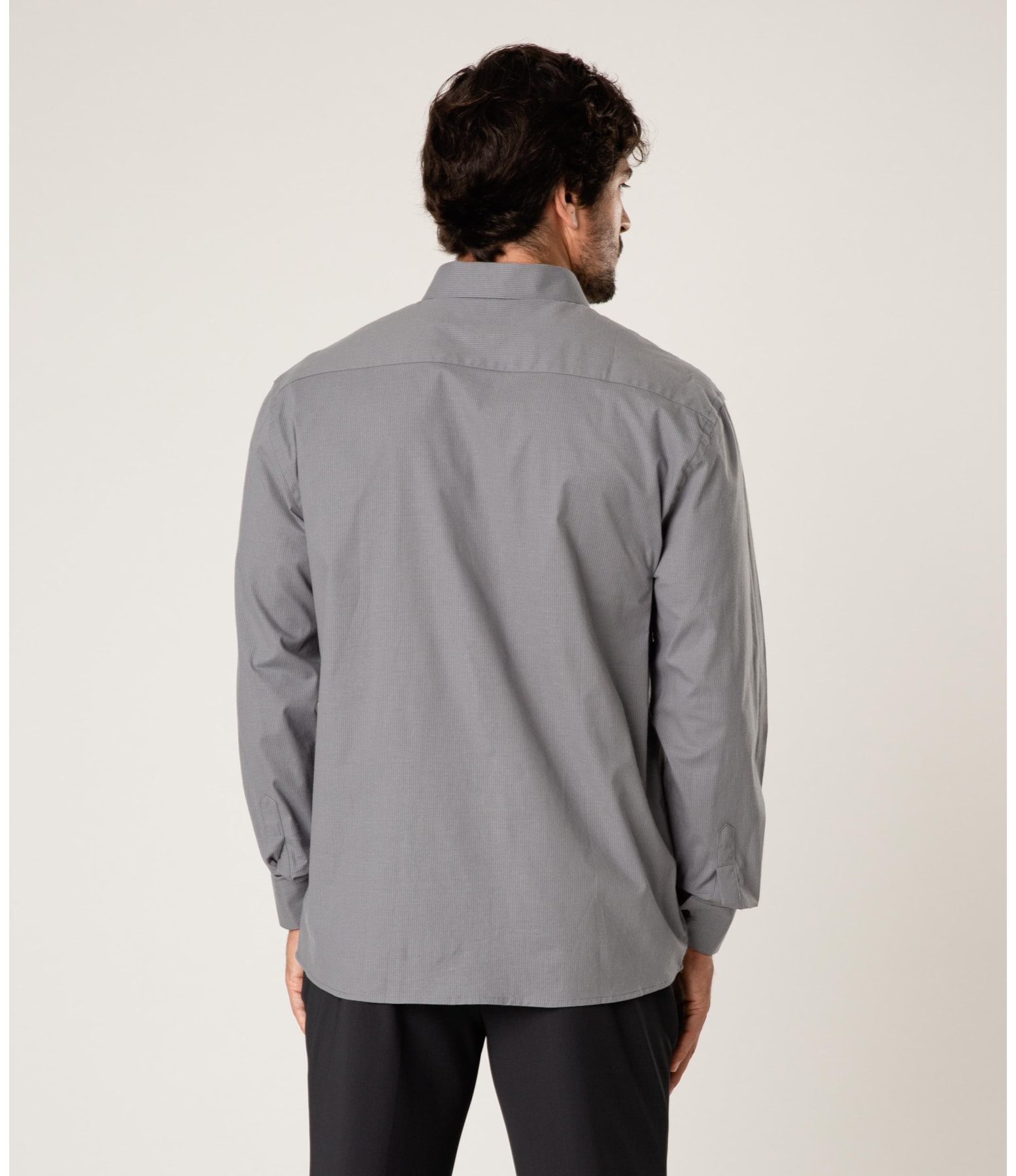 Camisa Cotton Pistoia Button Down Cinza Medio Listra