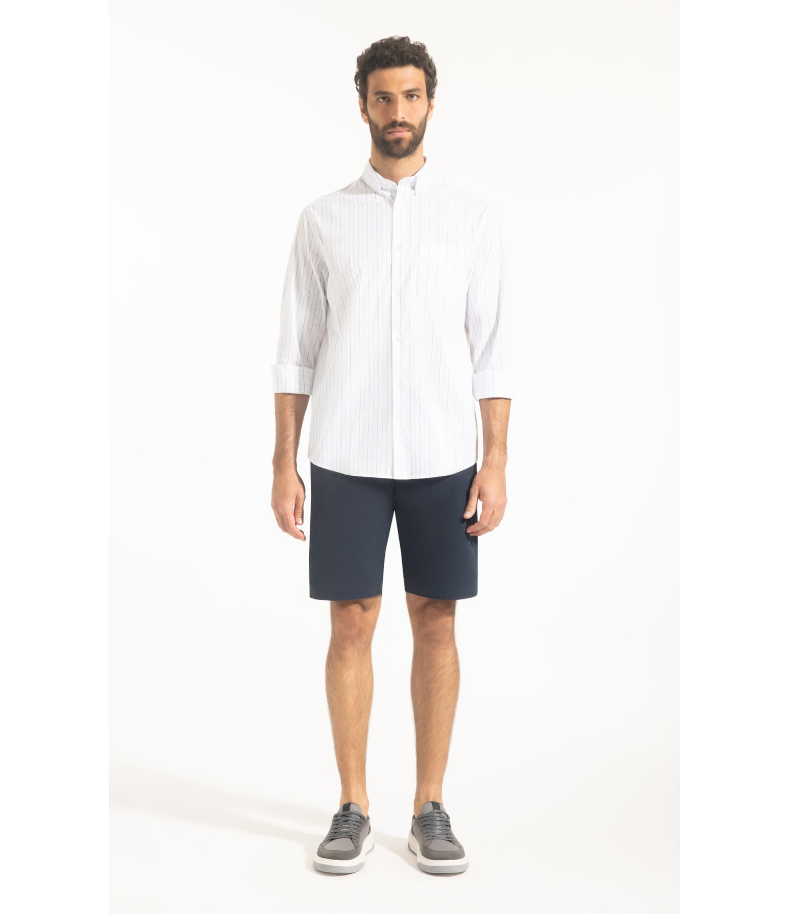 Camisa Cotton Presicce Slim Shangai Azul Claro