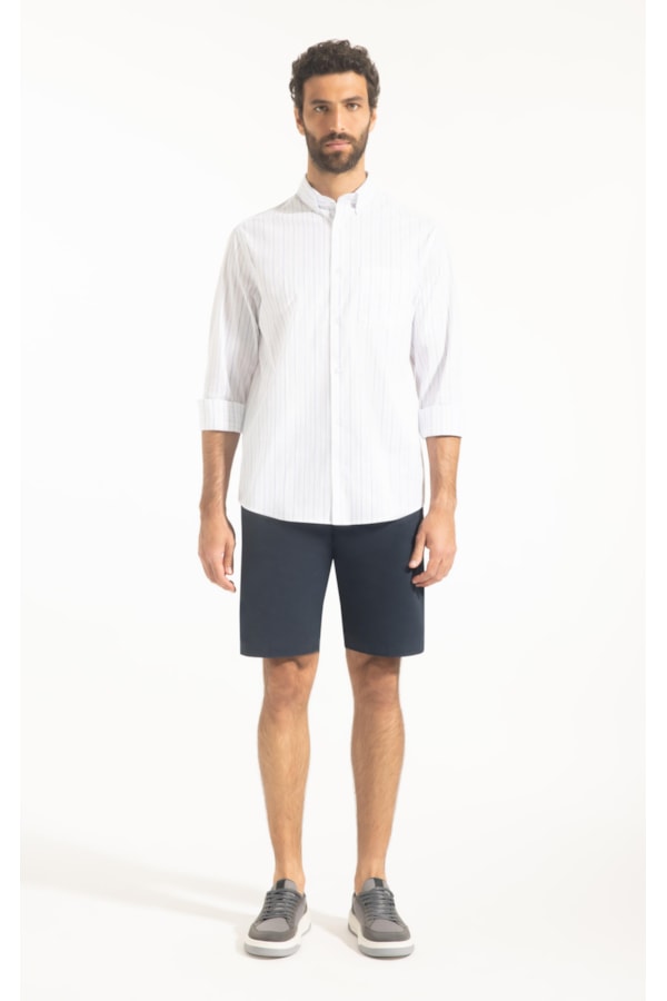 Camisa Cotton Presicce Slim Shangai Azul Claro