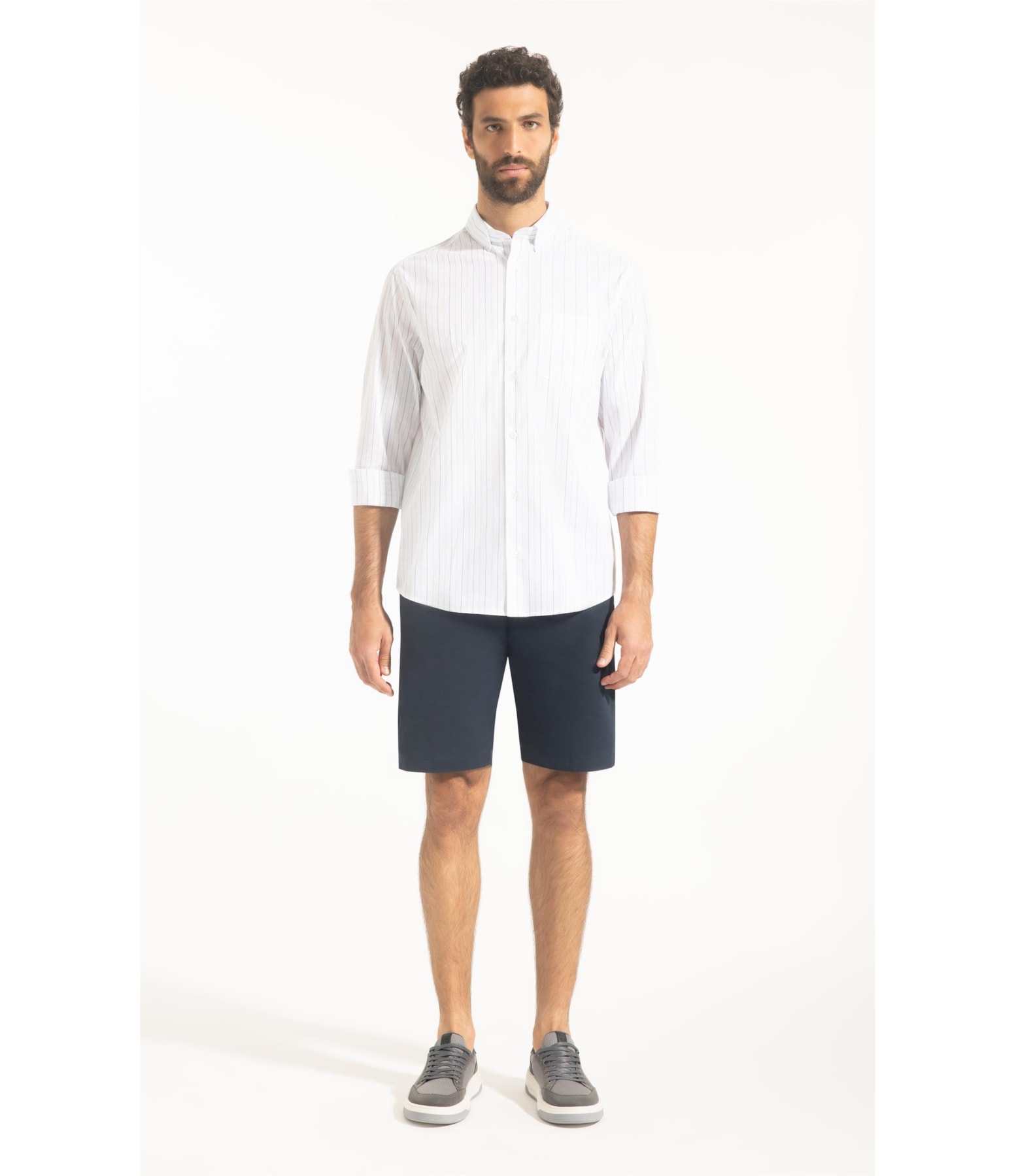 Camisa Cotton Presicce Slim Shangai Azul Claro