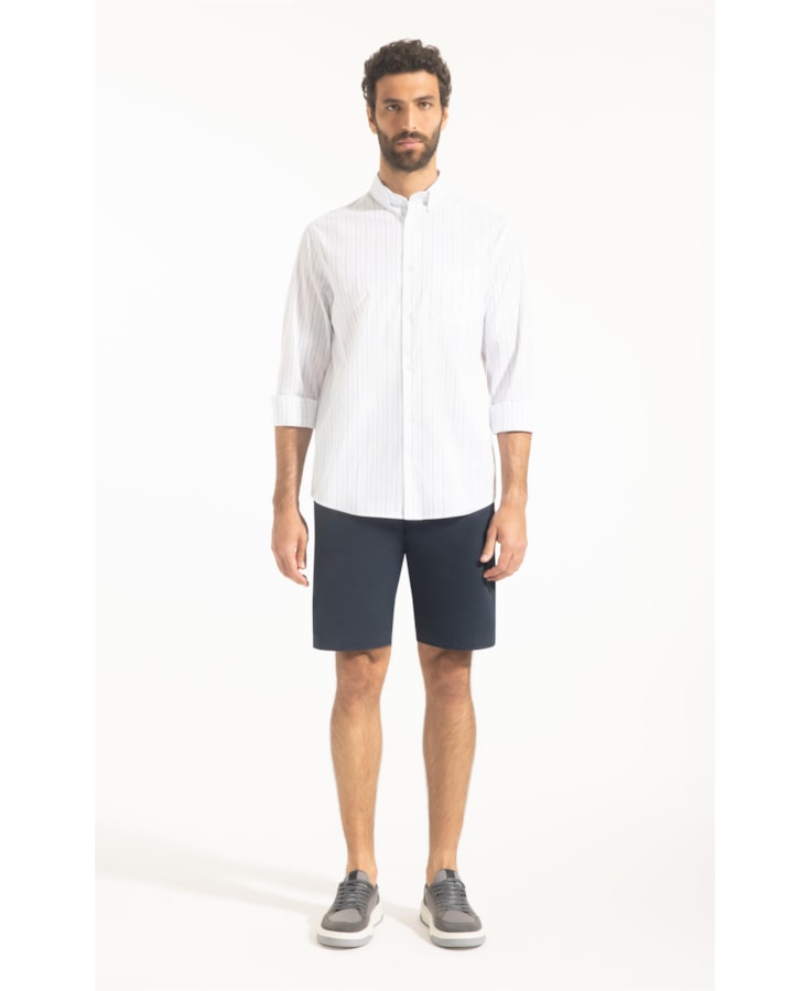 Camisa Cotton Presicce Slim Shangai Azul Claro