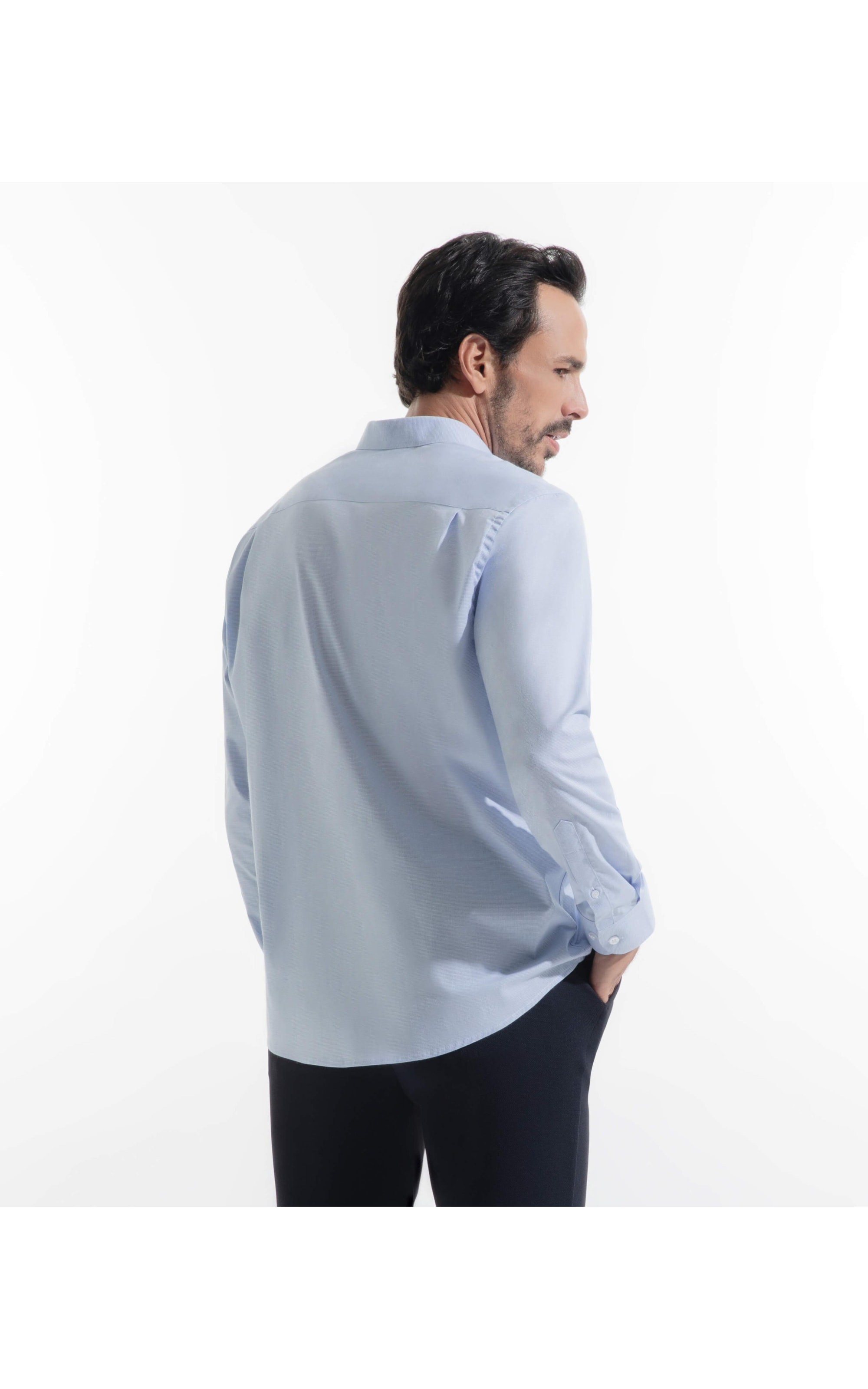 Camisa Cotton Roma Slim Azul Claro