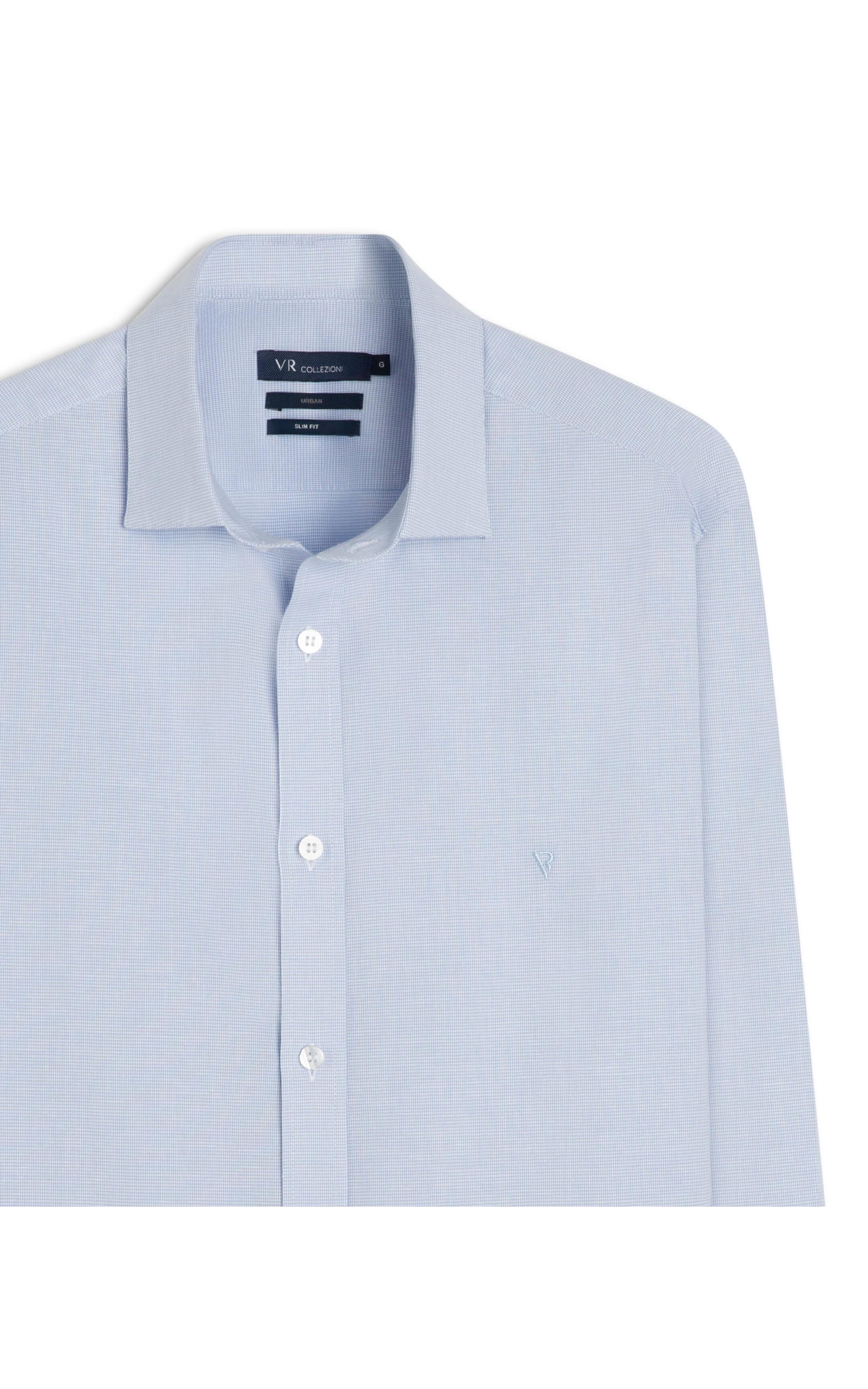 Camisa Cotton Roma Slim Azul Claro