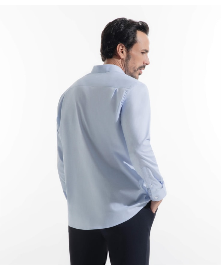 Camisa Cotton Roma Slim Azul Claro