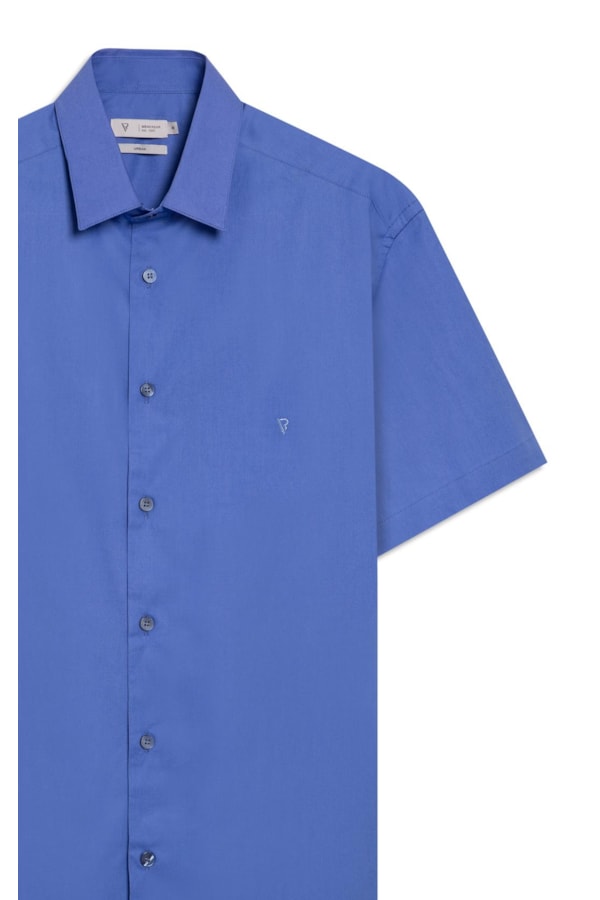 Camisa Cotton Stretch Shangai Azul Pervante