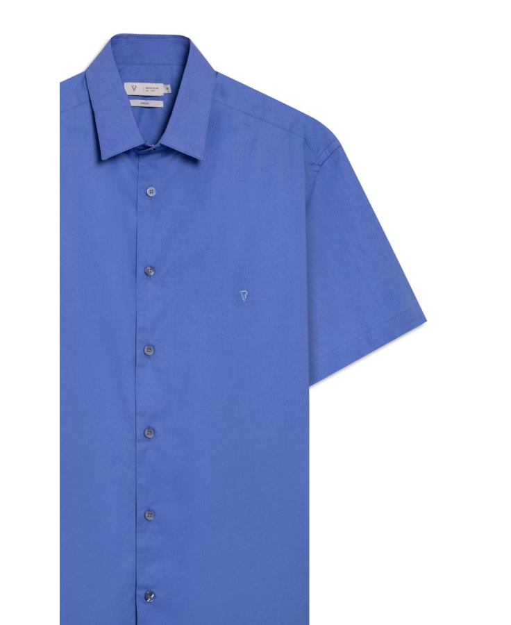 Camisa Cotton Stretch Shangai Azul Pervante
