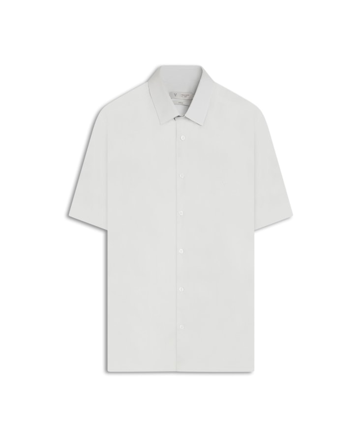 Camisa Cotton Stretch Shangai  Cinza Claro
