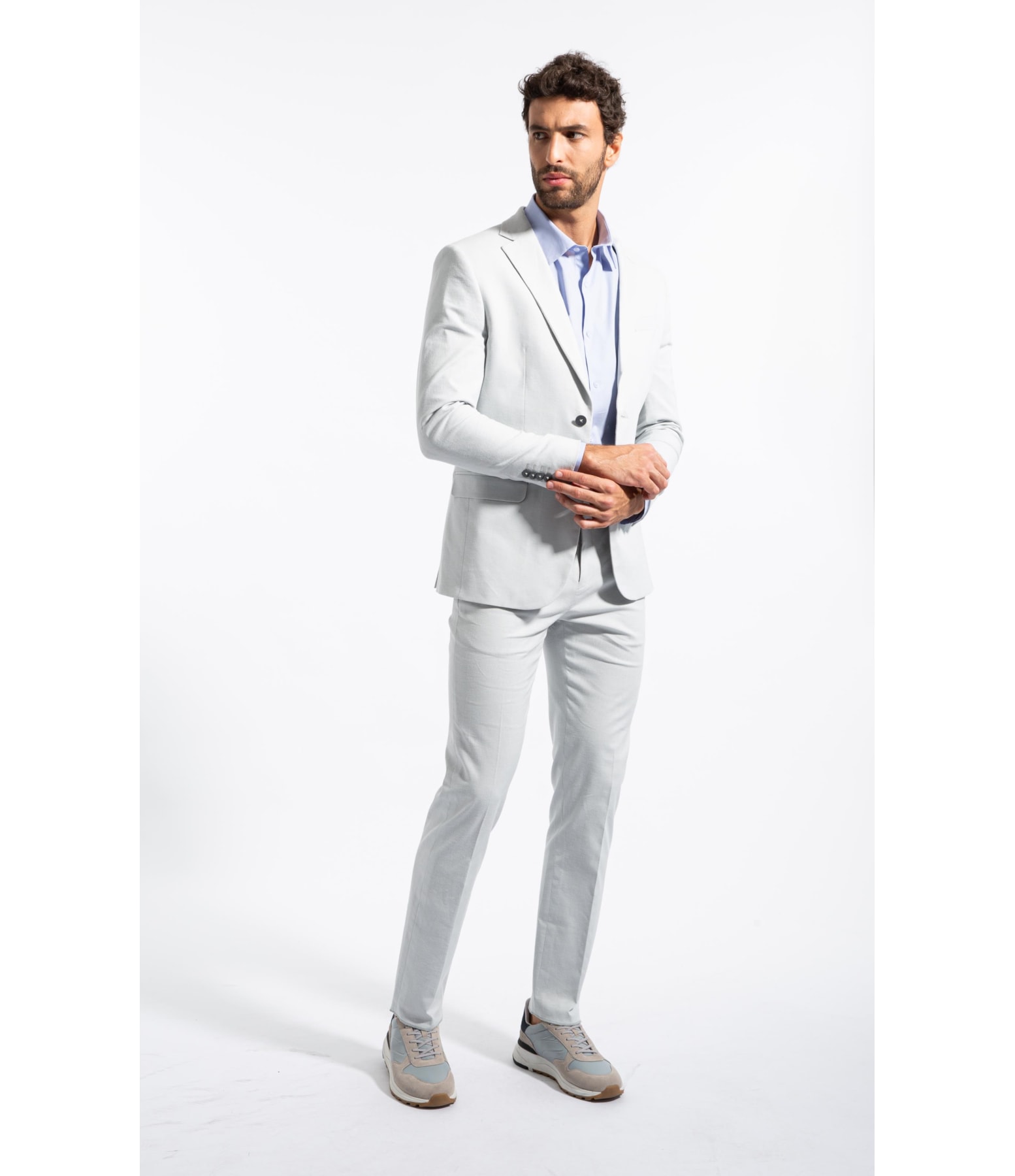 Camisa Cotton Stretch Slim Irish Azul Bic