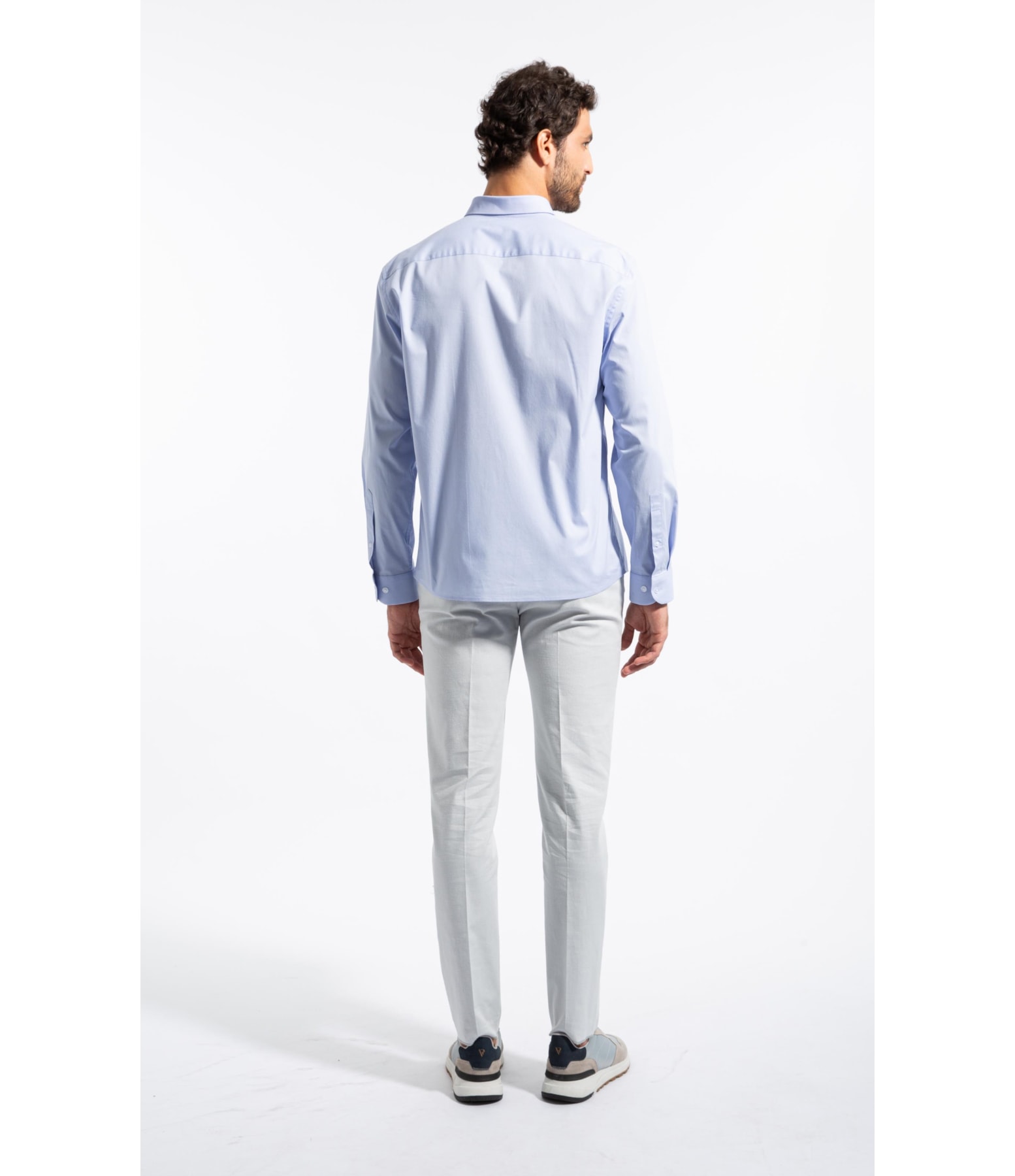 Camisa Cotton Stretch Slim Irish Azul Bic