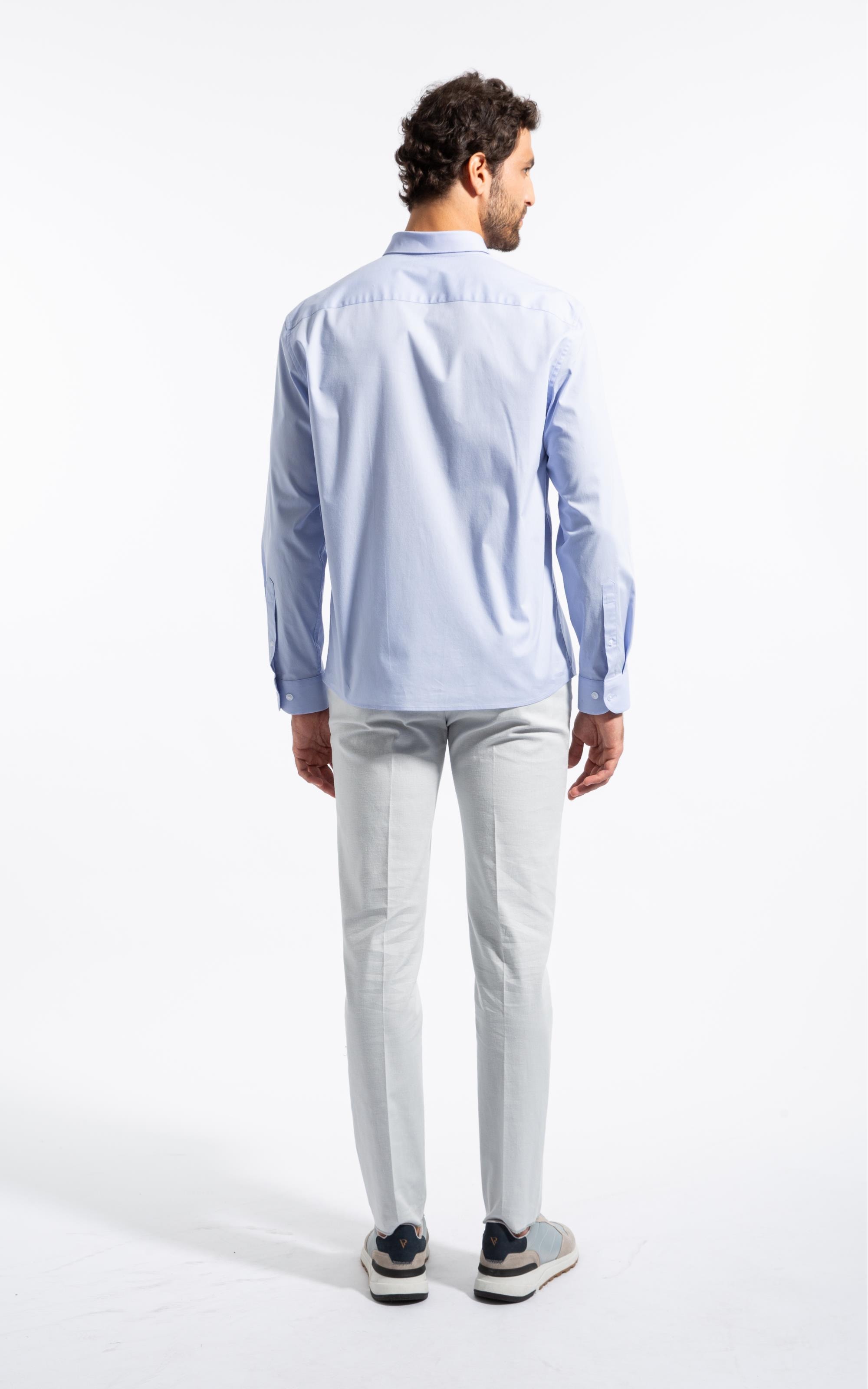 Camisa Cotton Stretch Slim Irish Azul Bic
