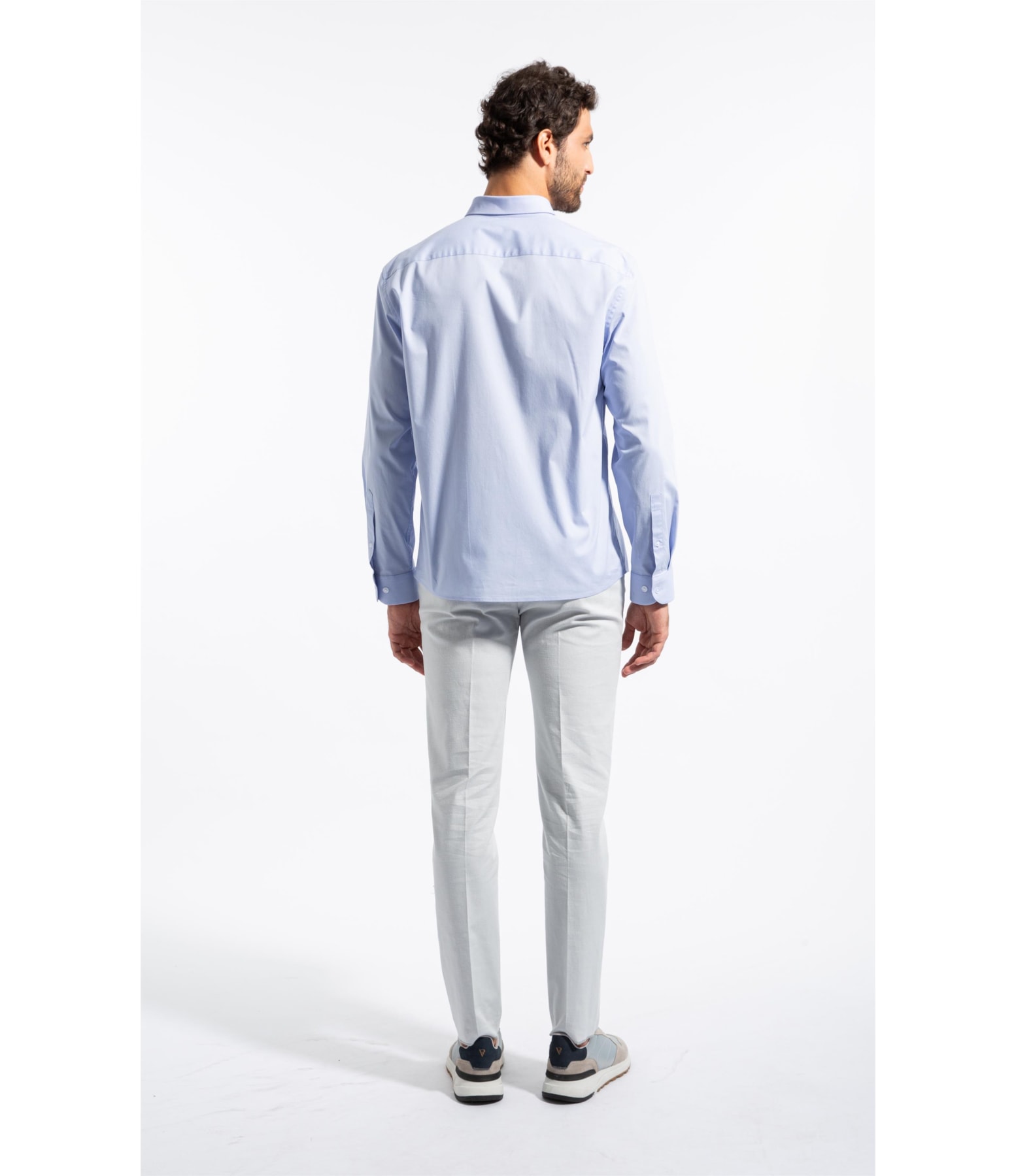 Camisa Cotton Stretch Slim Irish Azul Bic