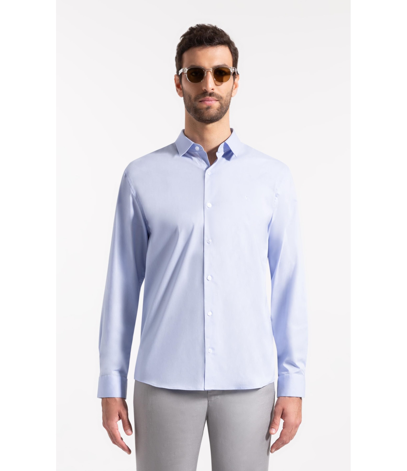 Camisa Cotton Stretch Slim Irish Azul Bic