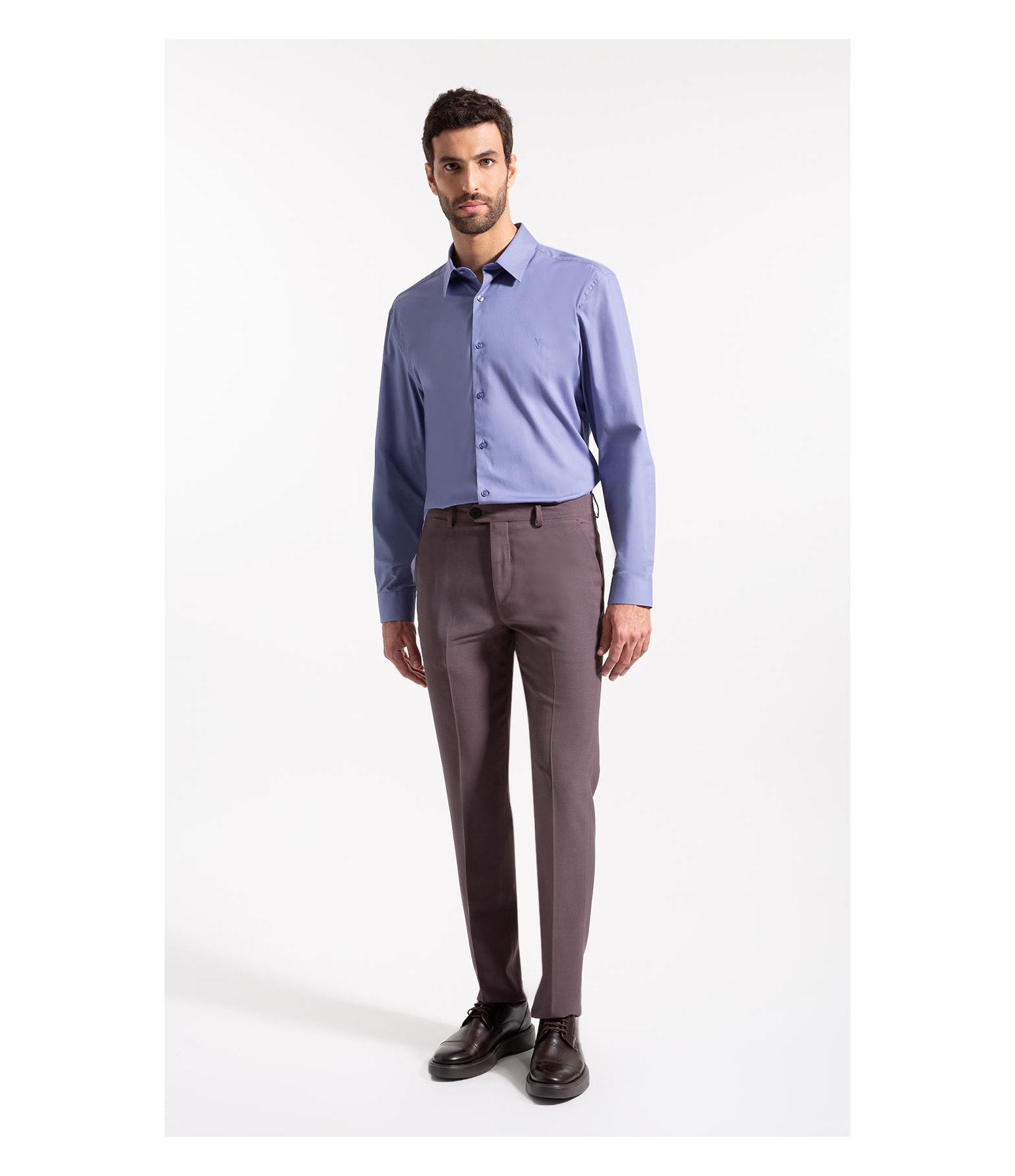 Camisa Cotton Stretch Slim Irish Azul Chofer