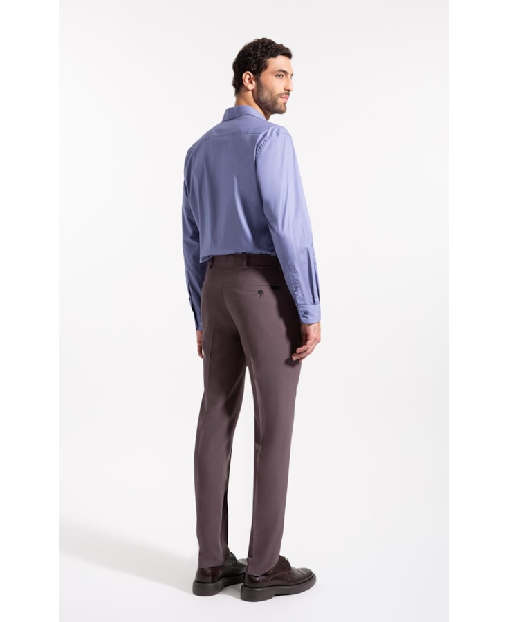 Camisa Cotton Stretch Slim Irish Azul Chofer