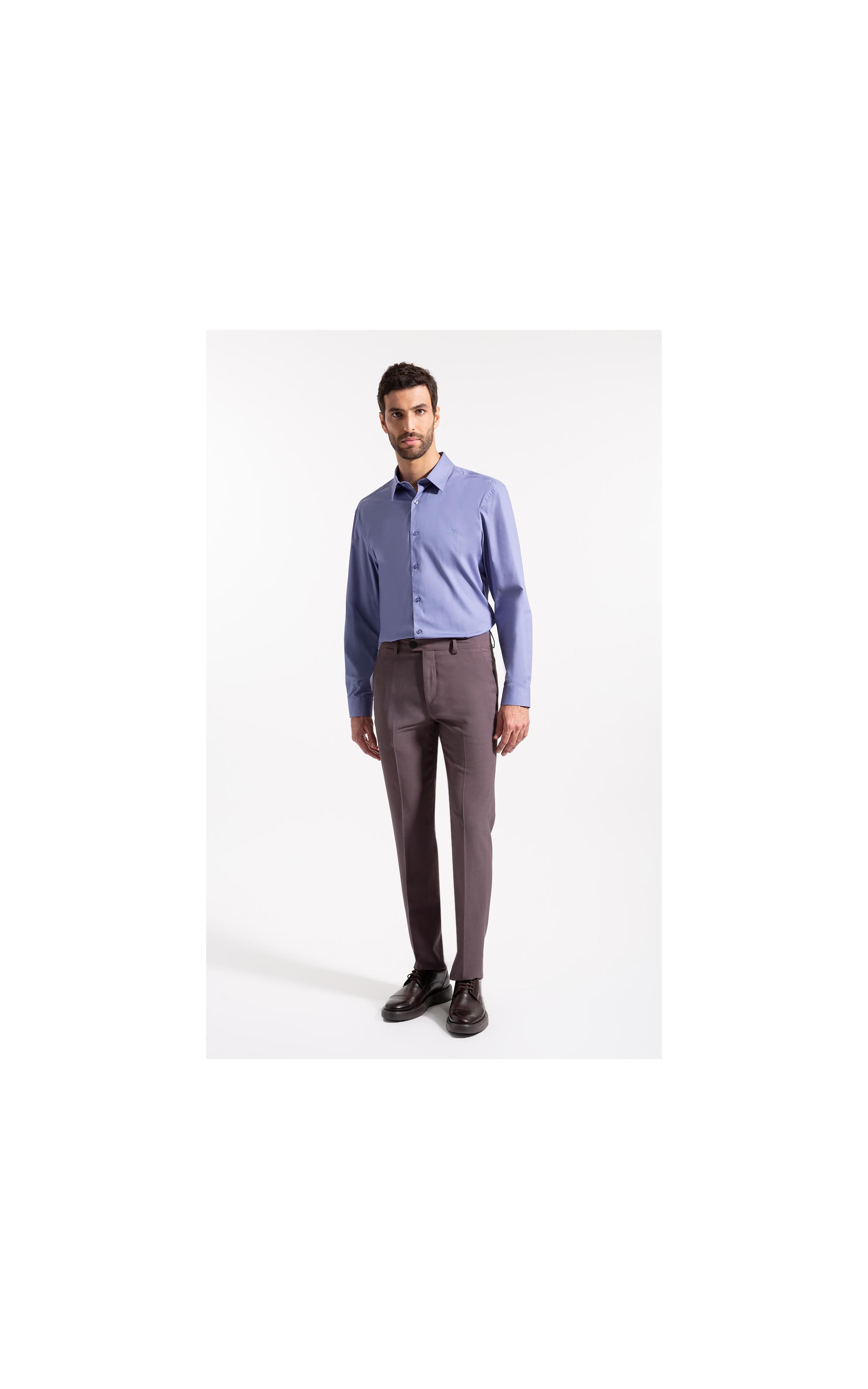 Camisa Cotton Stretch Slim Irish Azul Chofer