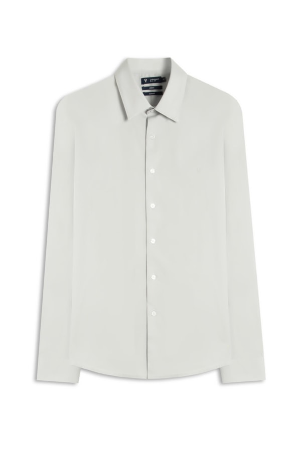 Camisa Cotton Stretch Slim Irish  Cinza Claro