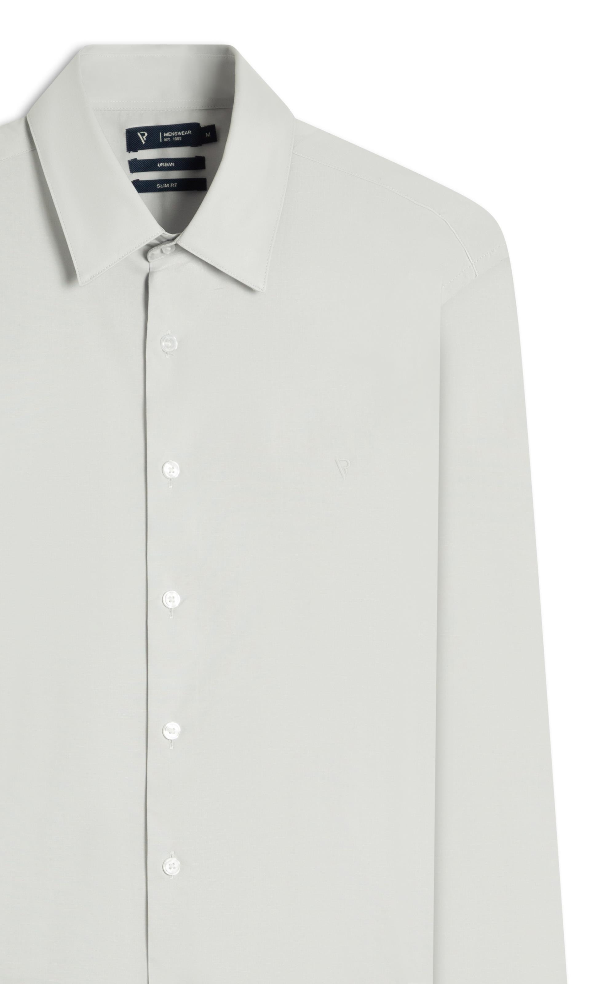 Camisa Cotton Stretch Slim Irish  Cinza Claro