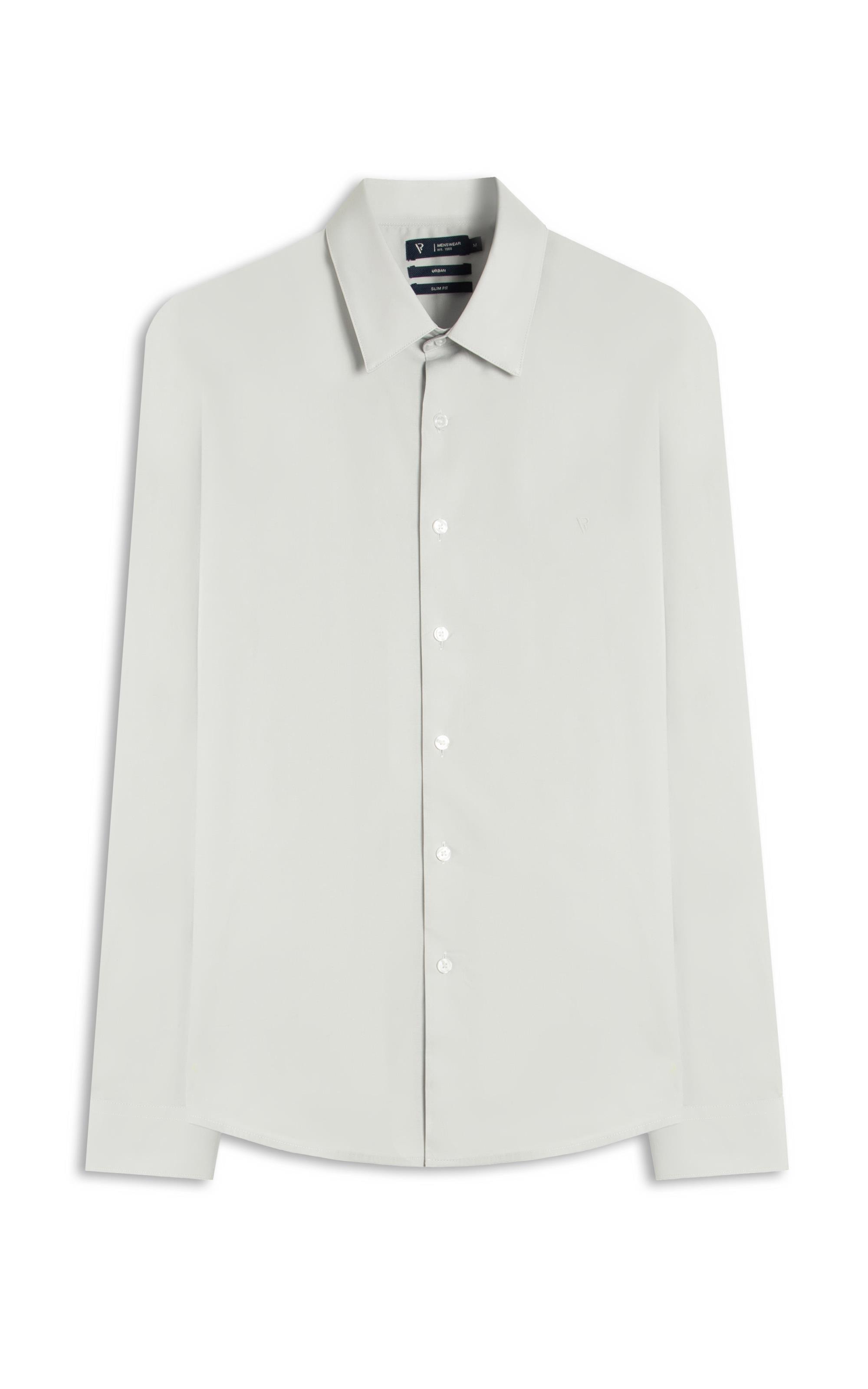 Camisa Cotton Stretch Slim Irish  Cinza Claro