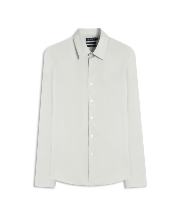 Camisa Cotton Stretch Slim Irish  Cinza Claro
