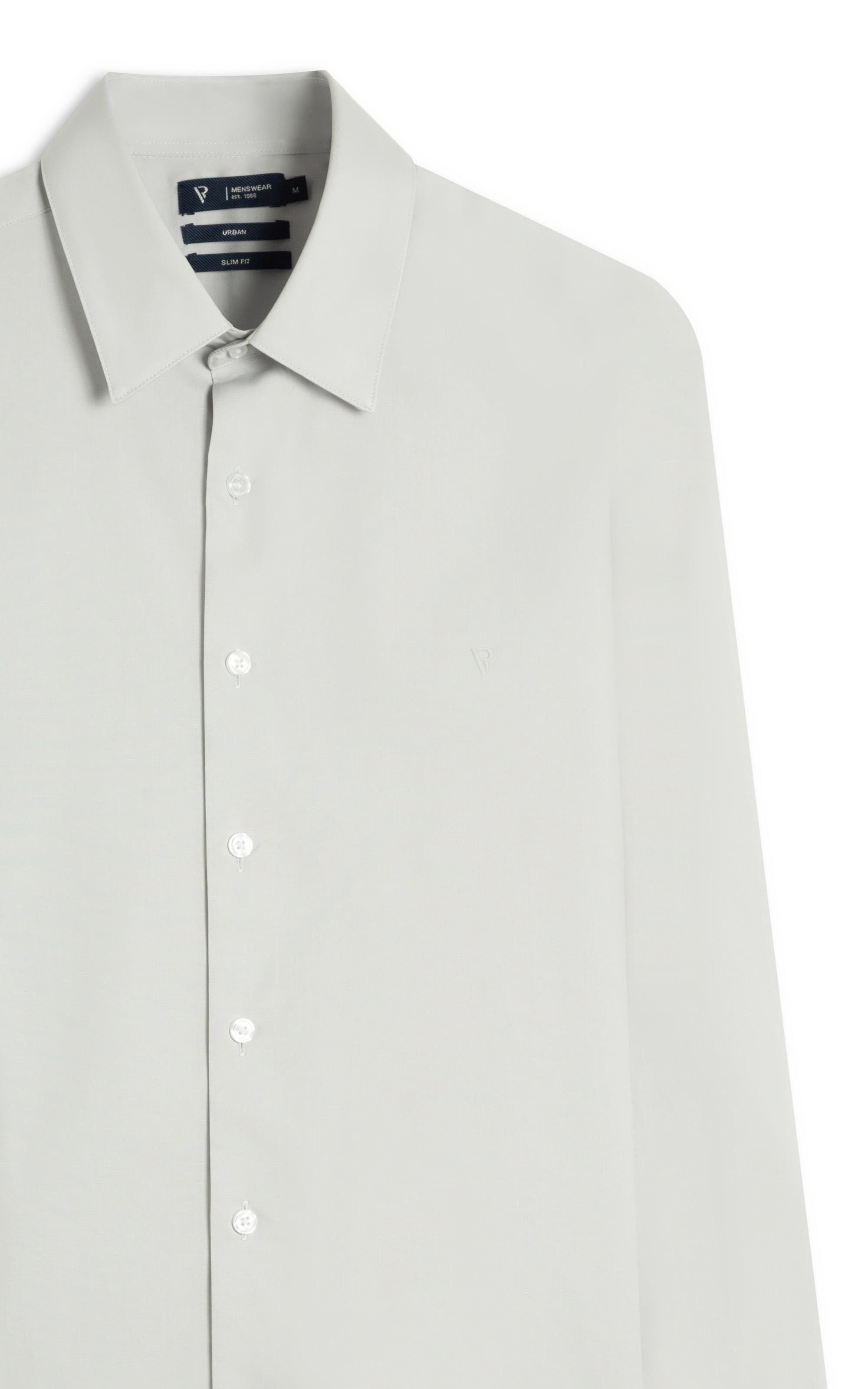 Camisa Cotton Stretch Slim Irish  Cinza Claro