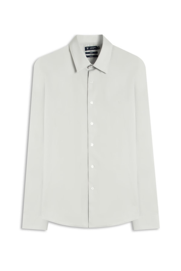 Camisa Cotton Stretch Slim Irish  Cinza Claro