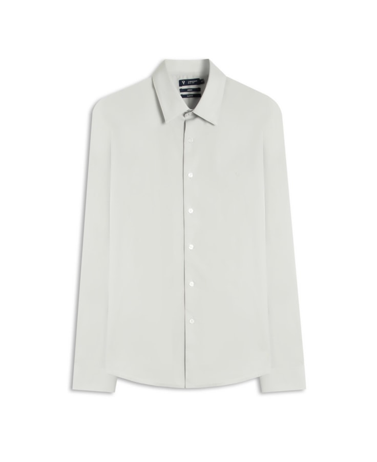 Camisa Cotton Stretch Slim Irish  Cinza Claro