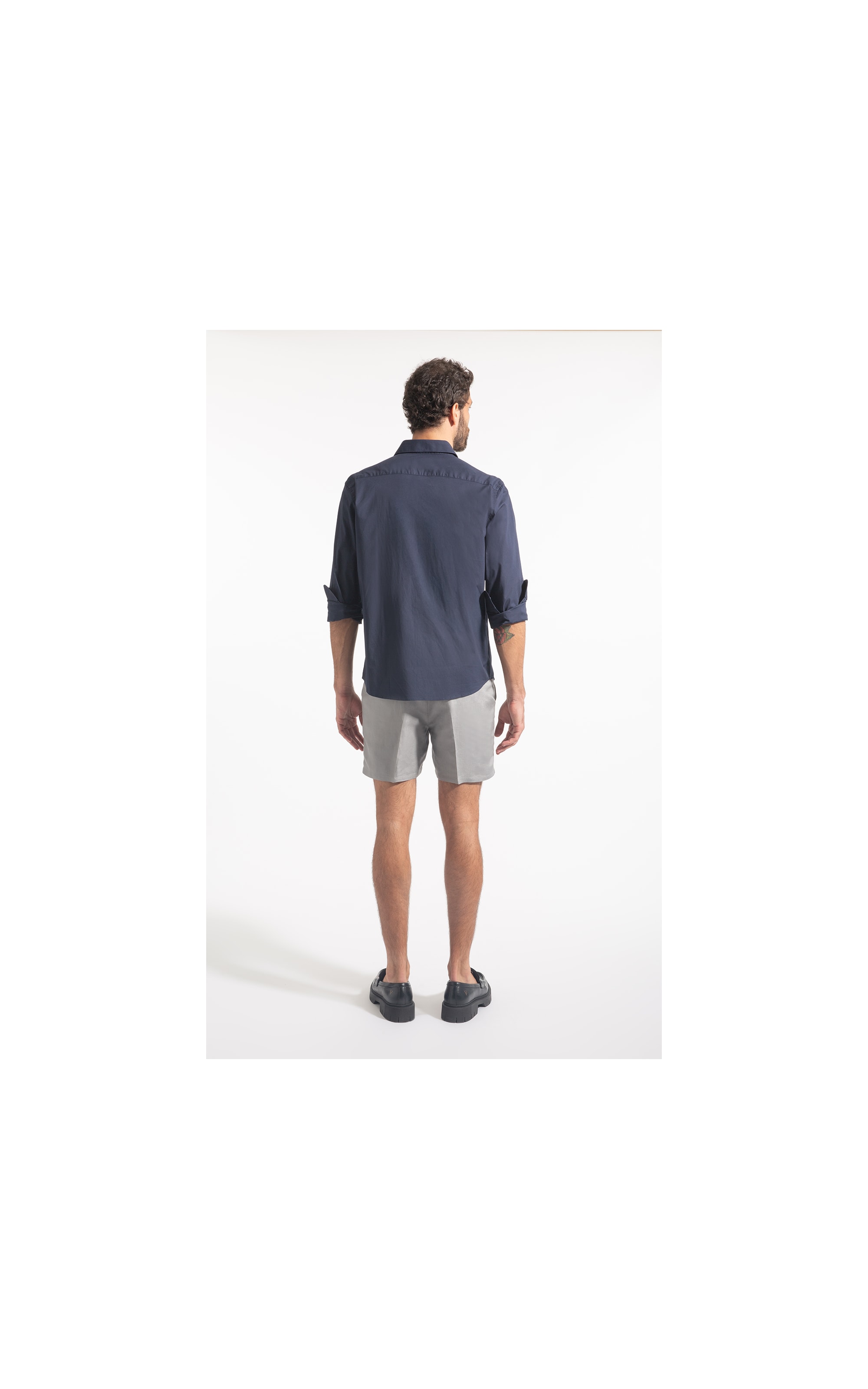 Camisa Cotton Stretch Slim Irish Dark Navy