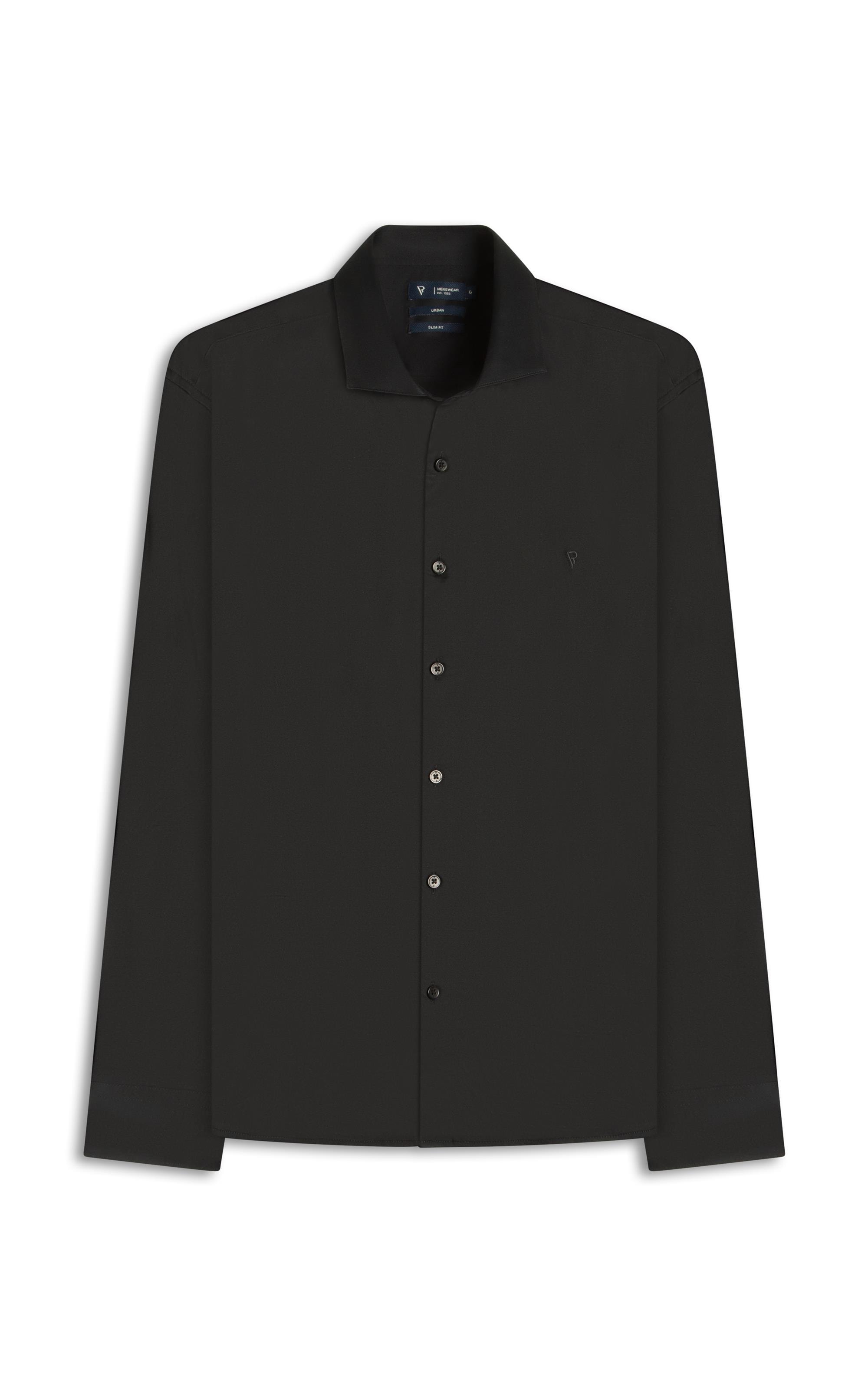 Camisa Cotton Stretch Slim Irish Preto