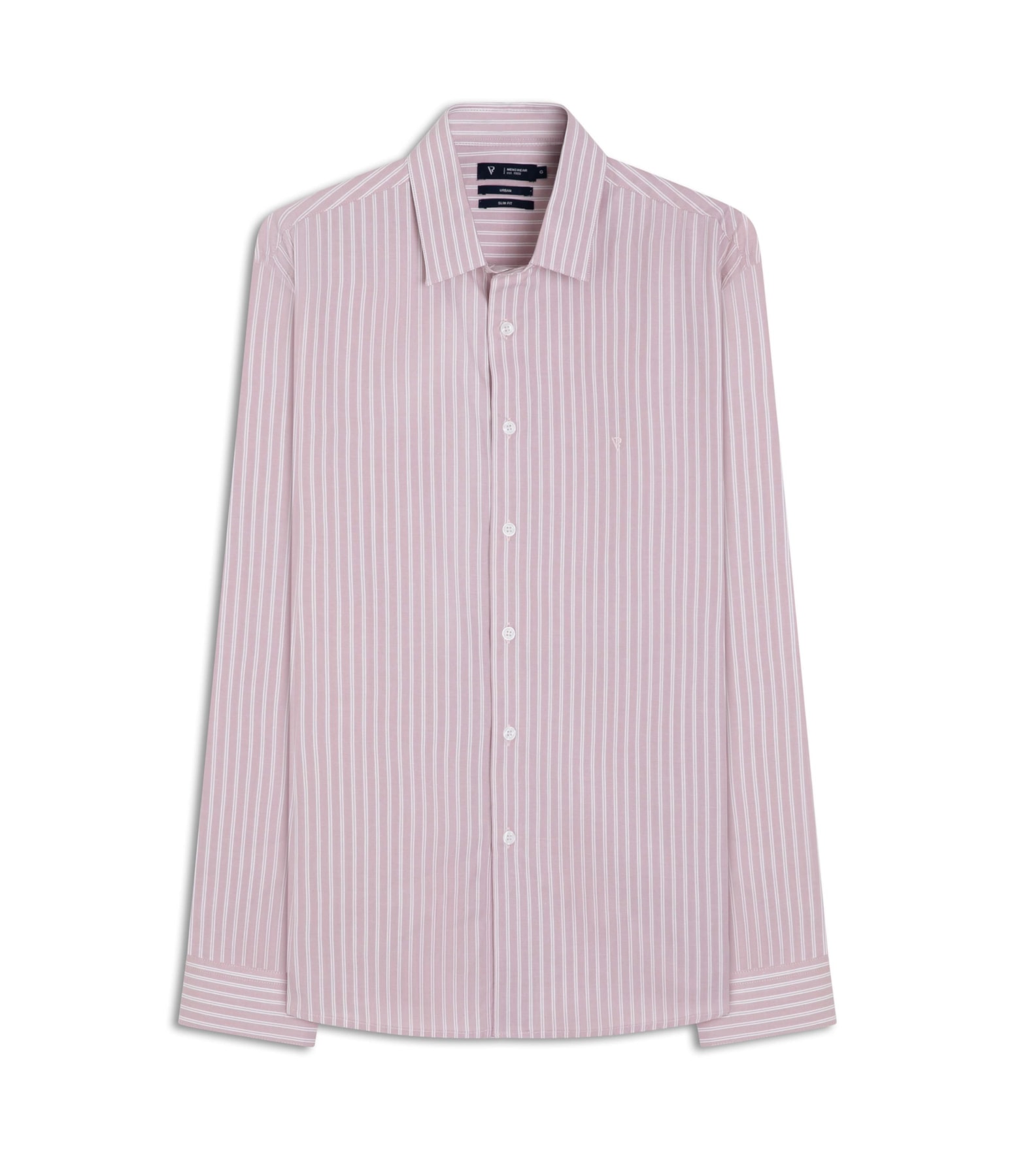 Camisa Cotton Stripes Slim Rosa Velho
