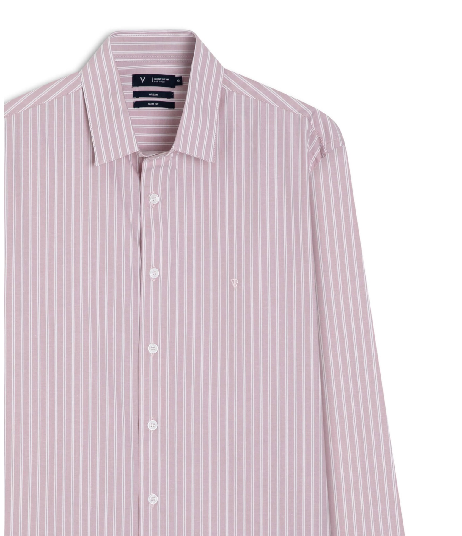 Camisa Cotton Stripes Slim Rosa Velho