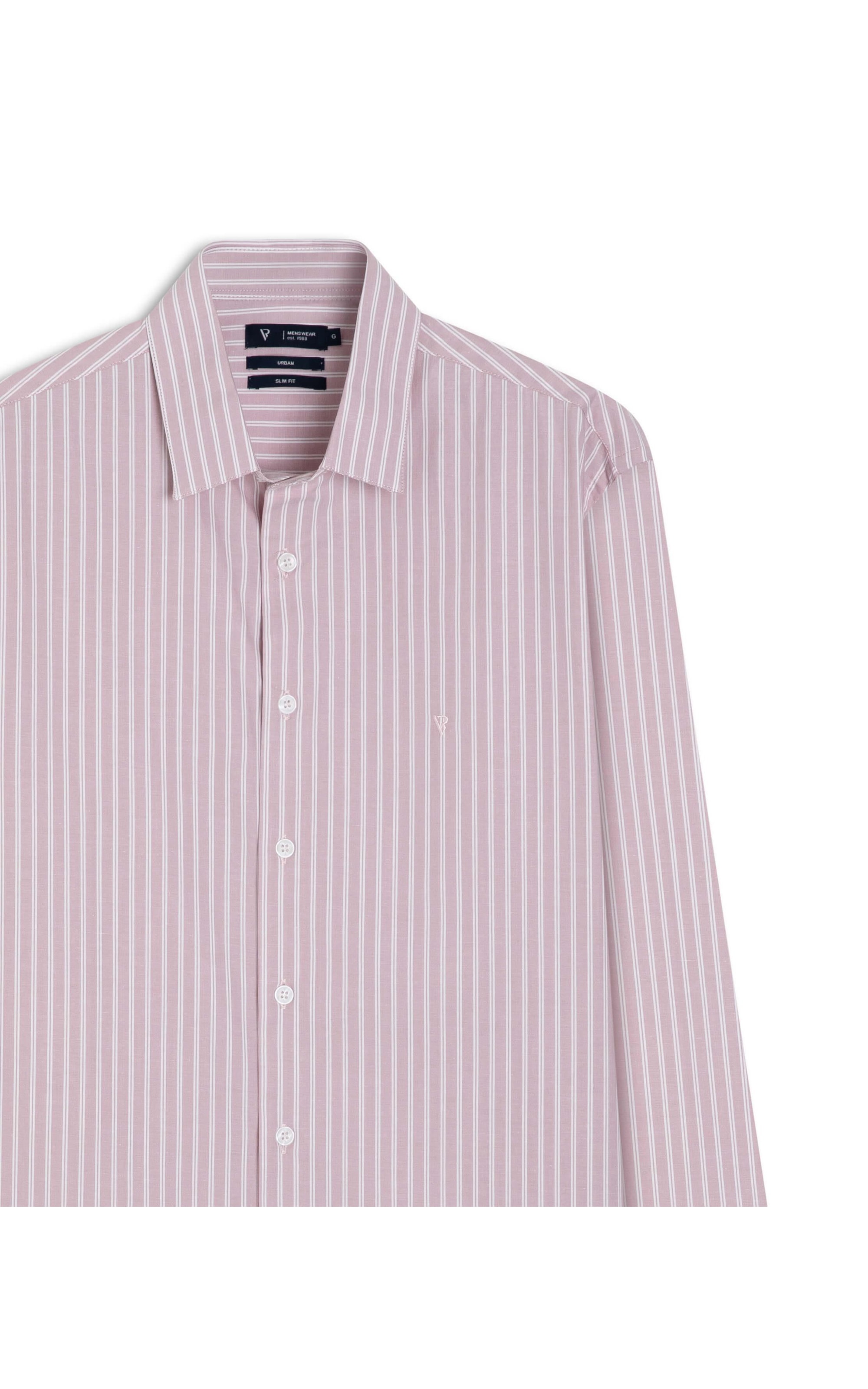 Camisa Cotton Stripes Slim Rosa Velho