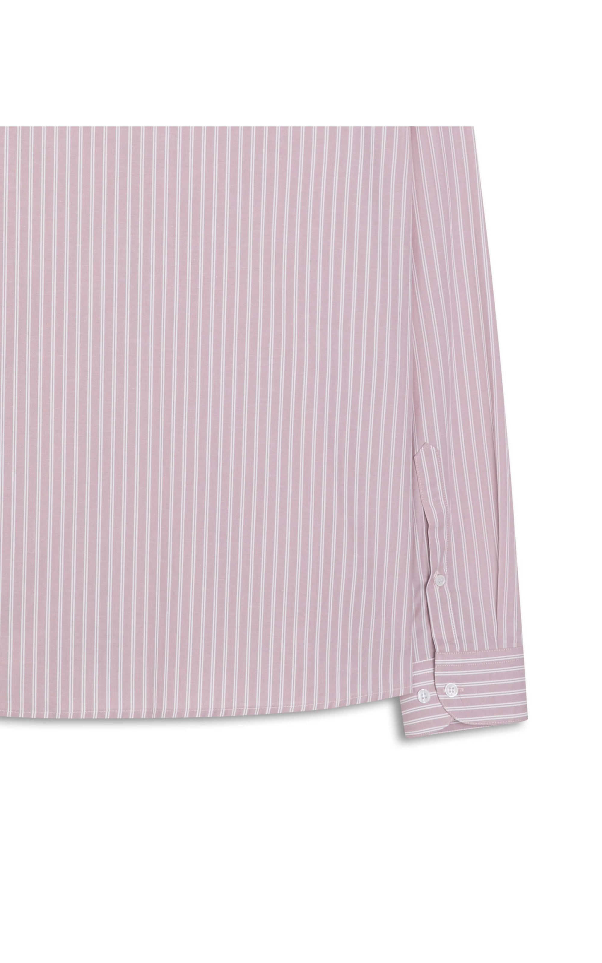 Camisa Cotton Stripes Slim Rosa Velho