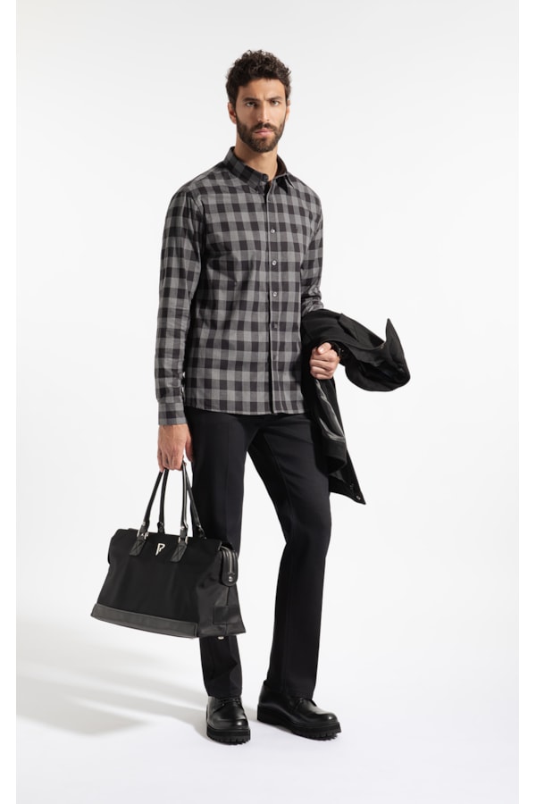 Camisa Fil a Fil Aprila Class Shang Preto