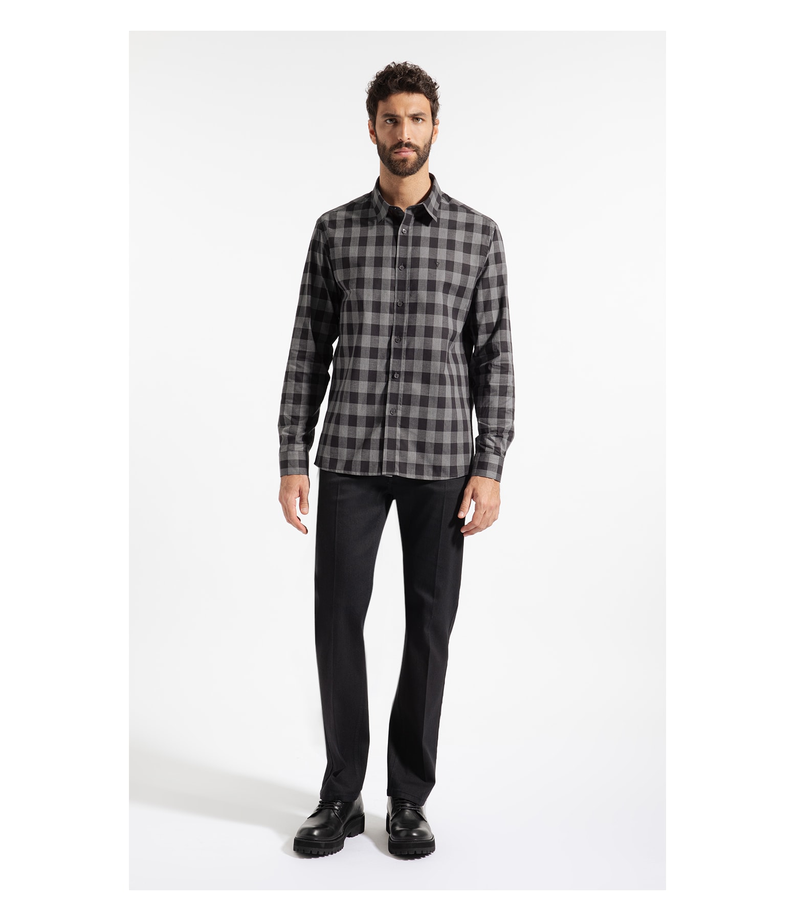 Camisa Fil a Fil Aprila Class Shang Preto
