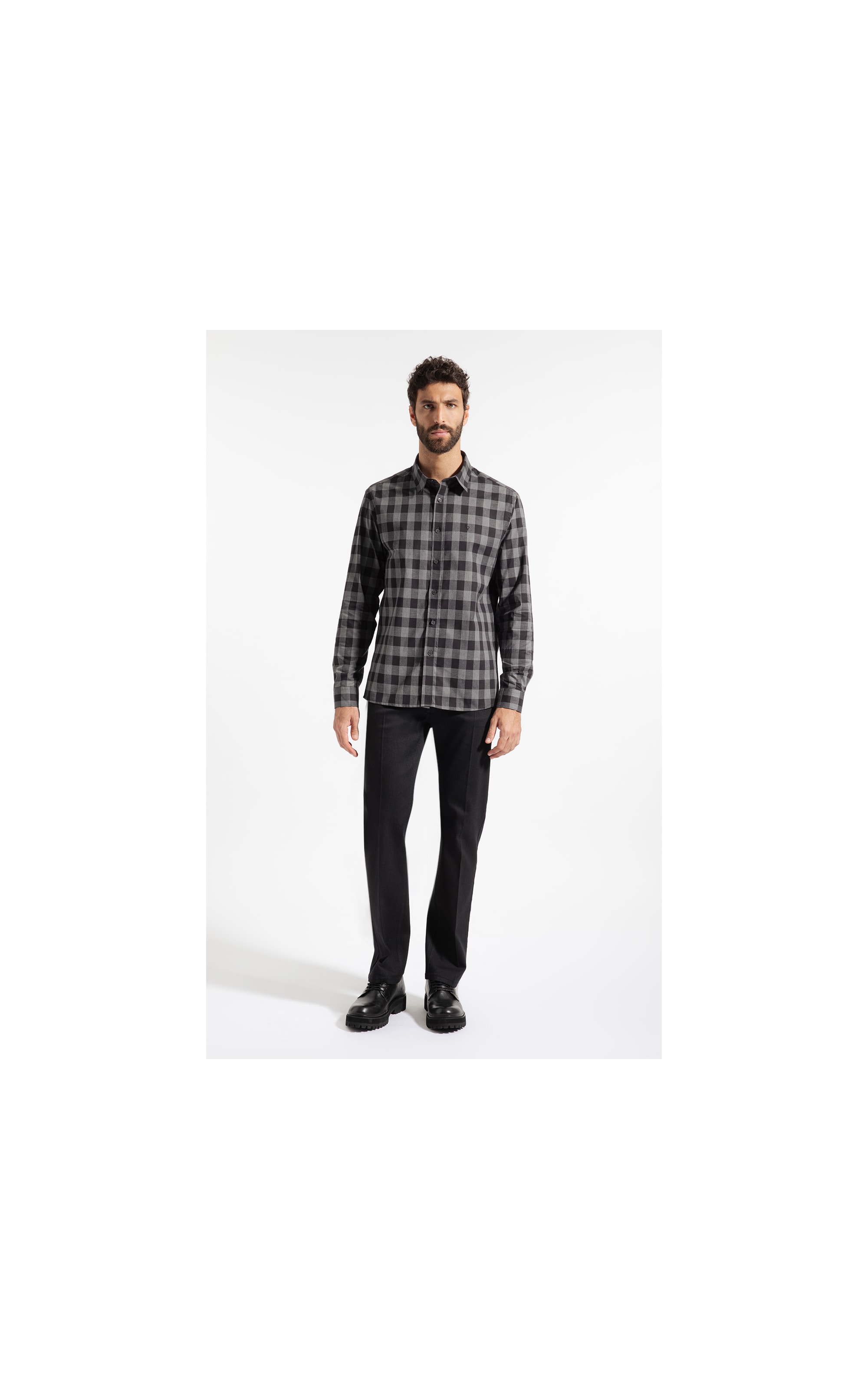 Camisa Fil a Fil Aprila Class Shang Preto