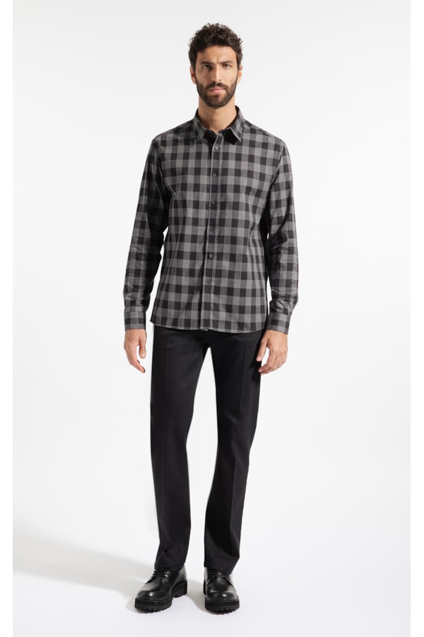 Camisa Fil a Fil Aprila Class Shang Preto
