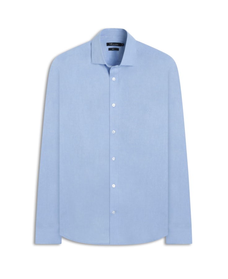 Camisa Fil a Fil Garda Classic Azul Seco