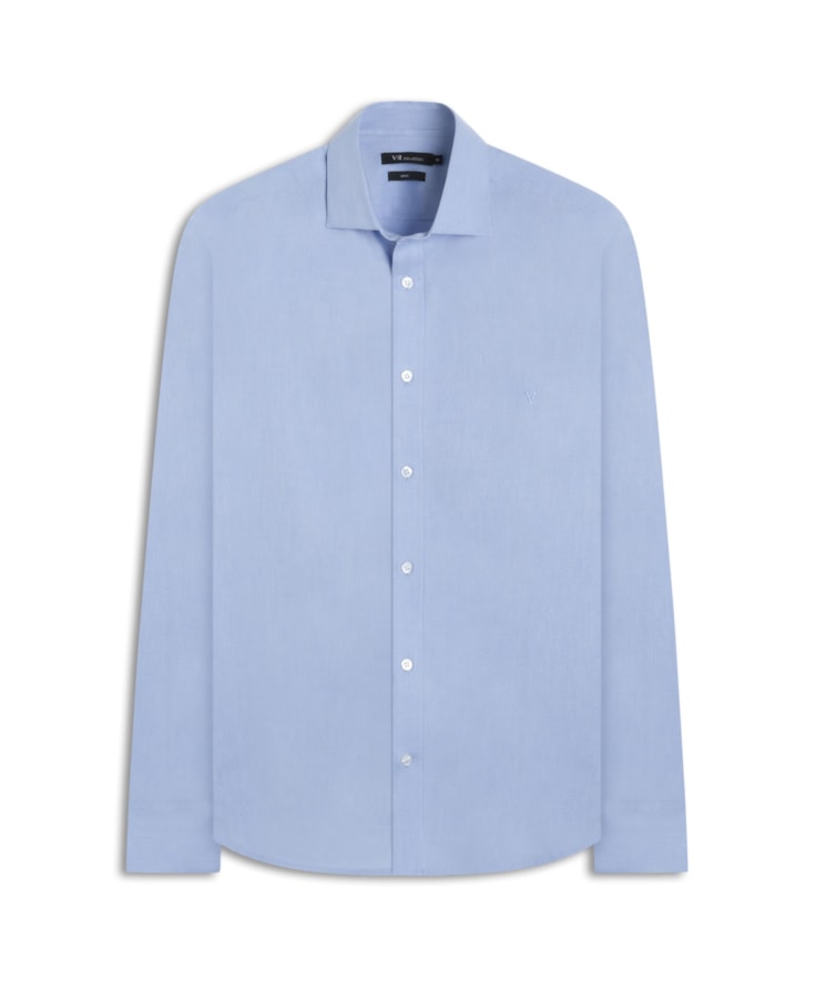 Camisa Fil a Fil Garda Classic Azul Seco
