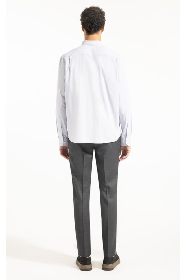 Camisa Fil a Fil Garda Classic Cinza Medio