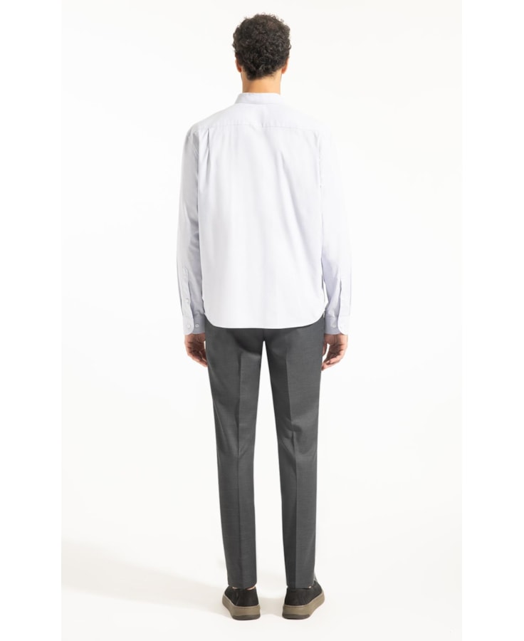 Camisa Fil a Fil Garda Classic Cinza Medio