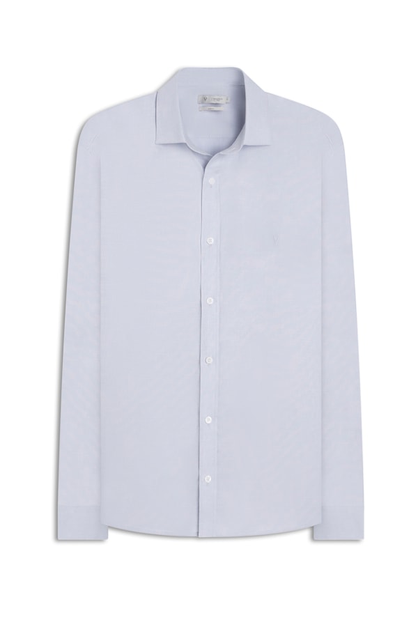 Camisa Fil a Fil Garda Classic Cinza Medio