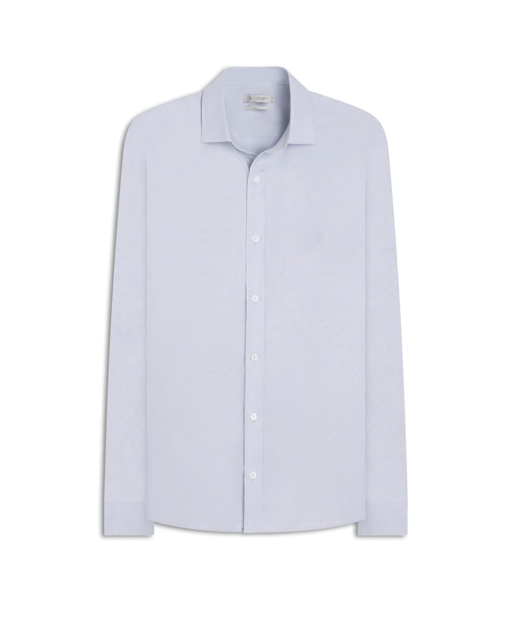 Camisa Fil a Fil Garda Classic Cinza Medio