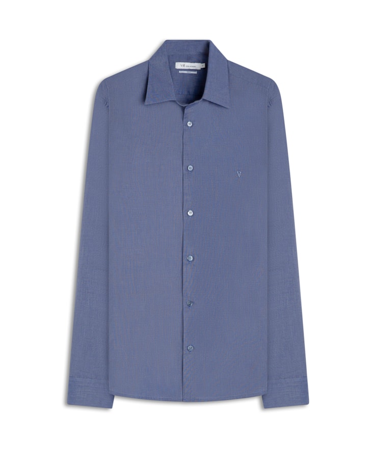 Camisa Fil a Fil Garda Classic Marinho