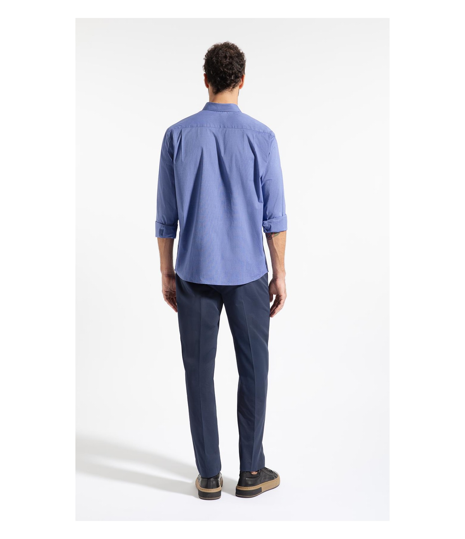 Camisa Fil a Fil Slim New Italian Azul Bic