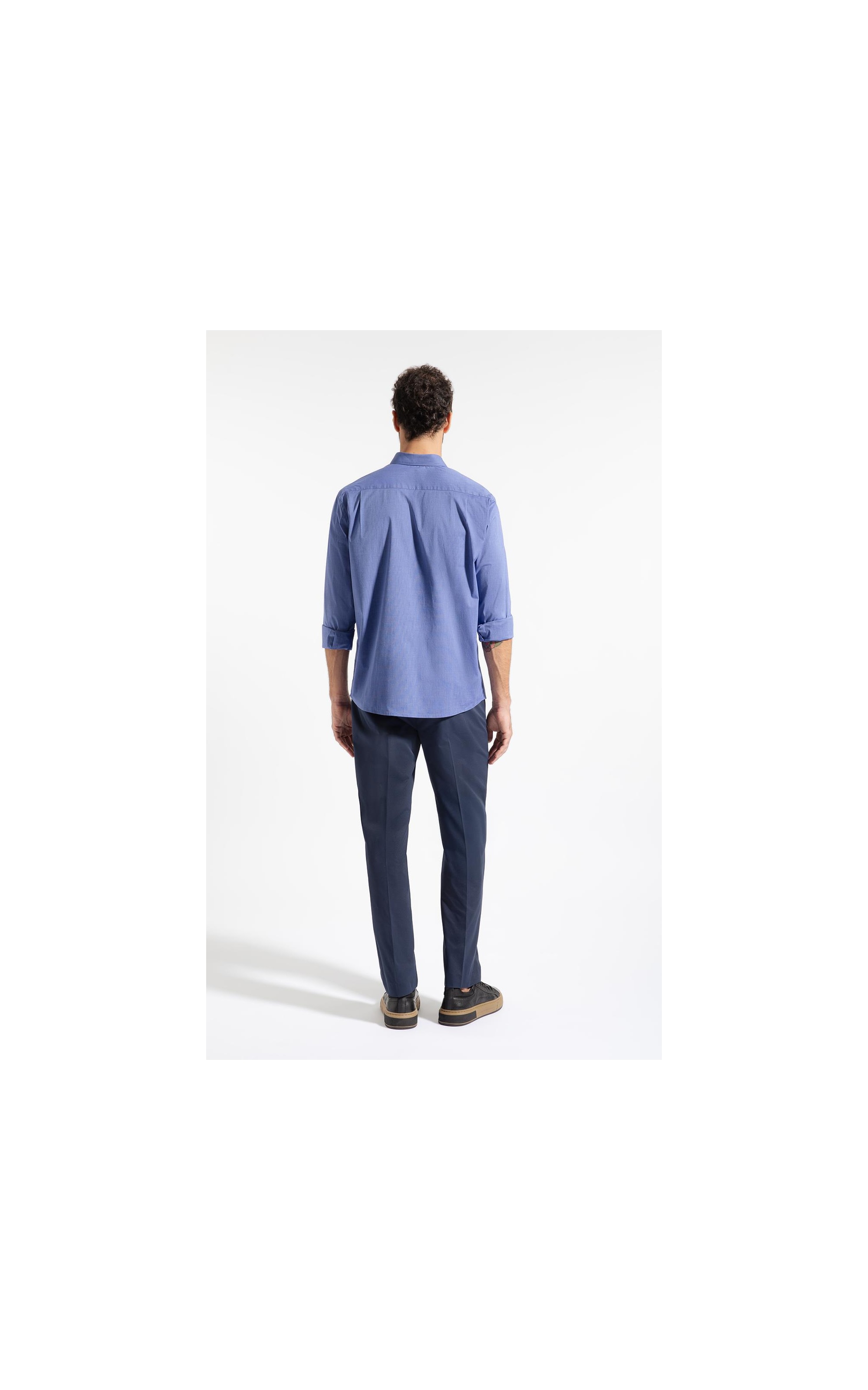 Camisa Fil a Fil Slim New Italian Azul Bic