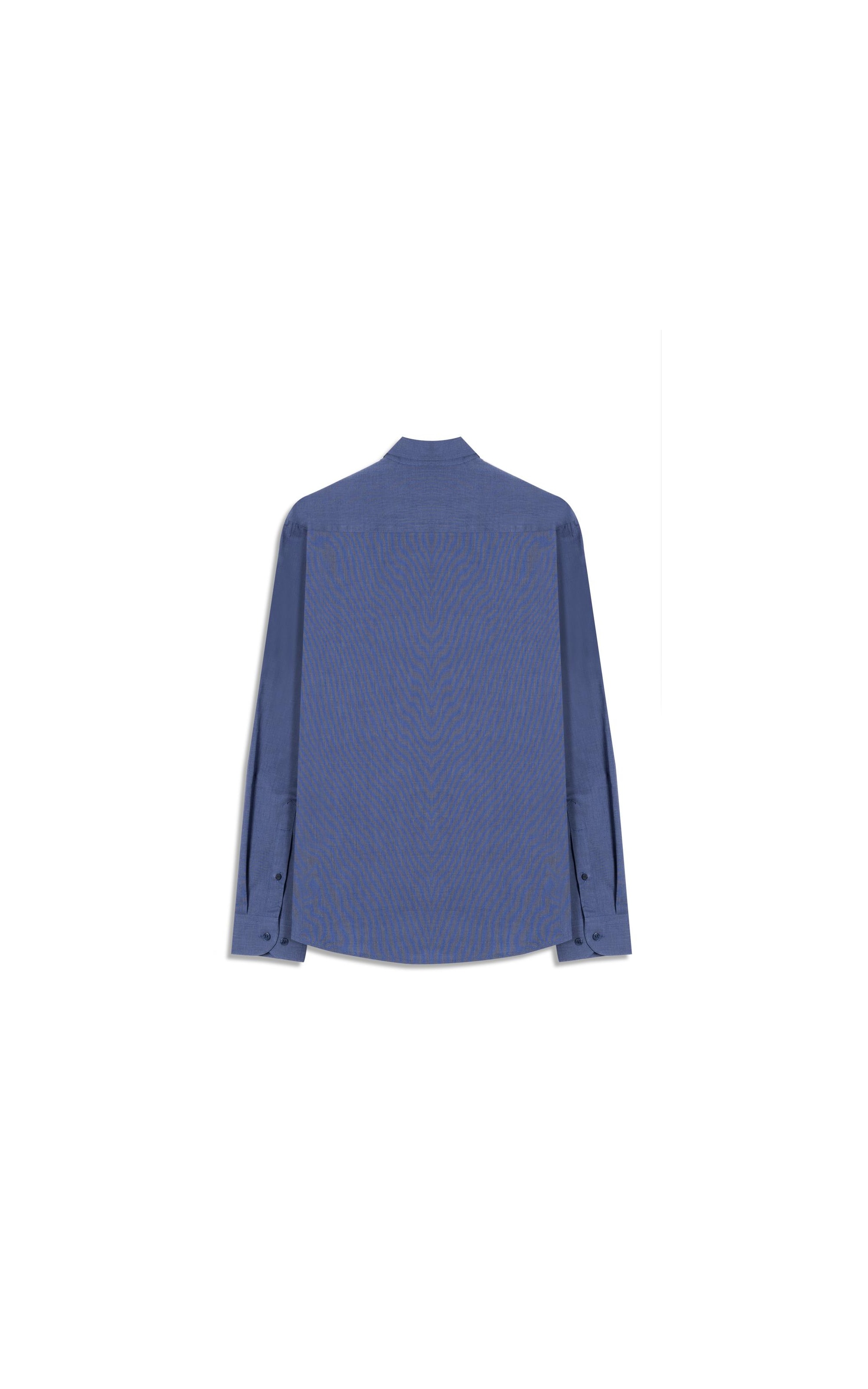 Camisa Fil a Fil Slim Shangai Azul Jeans